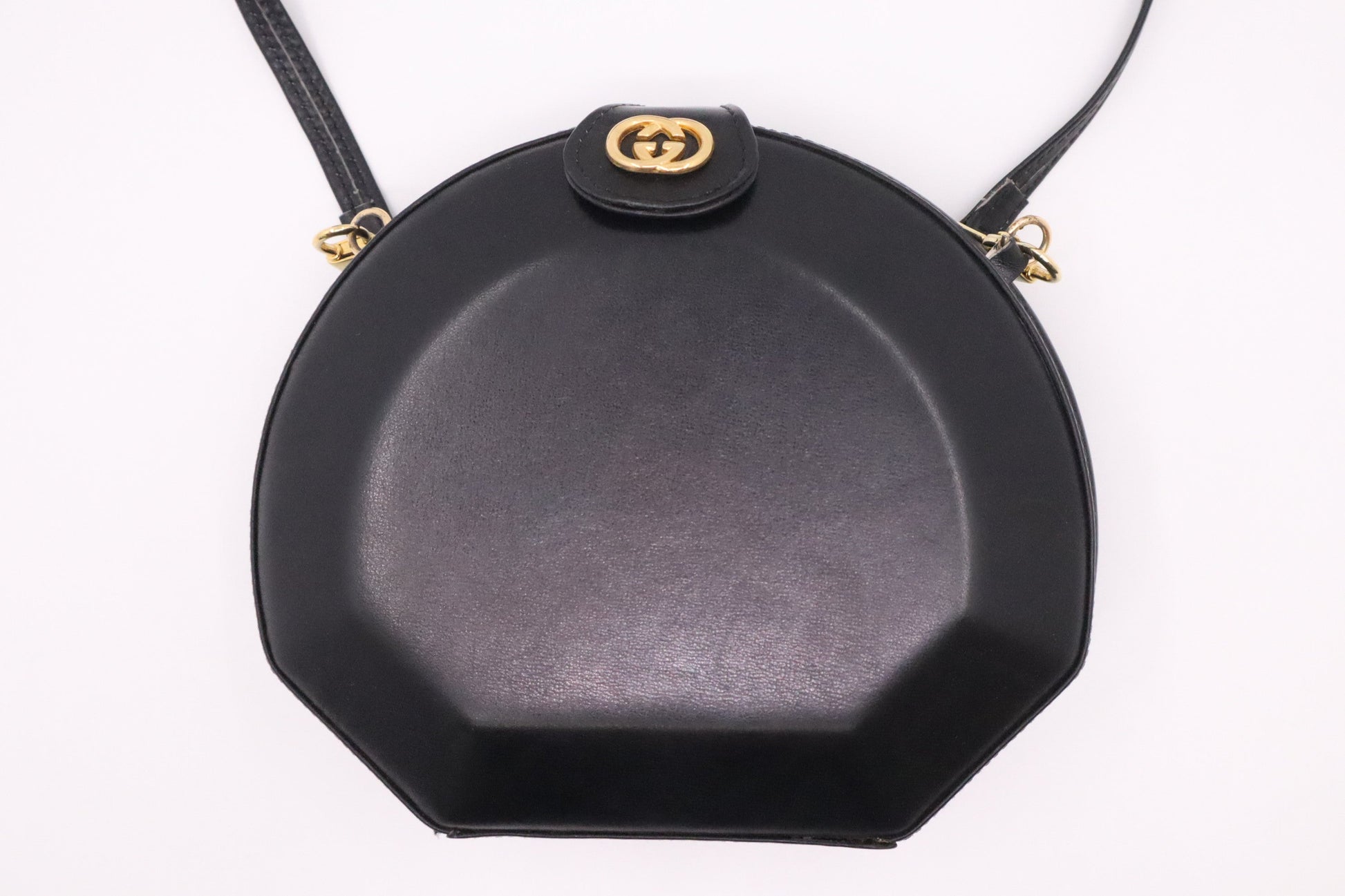 Gucci Hard Leather Black Shoulder Bag
