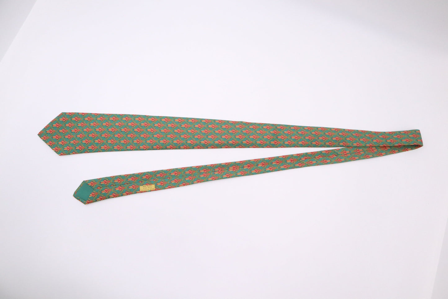 Hermes Tie In Silk Handbag Green Travel Bag
