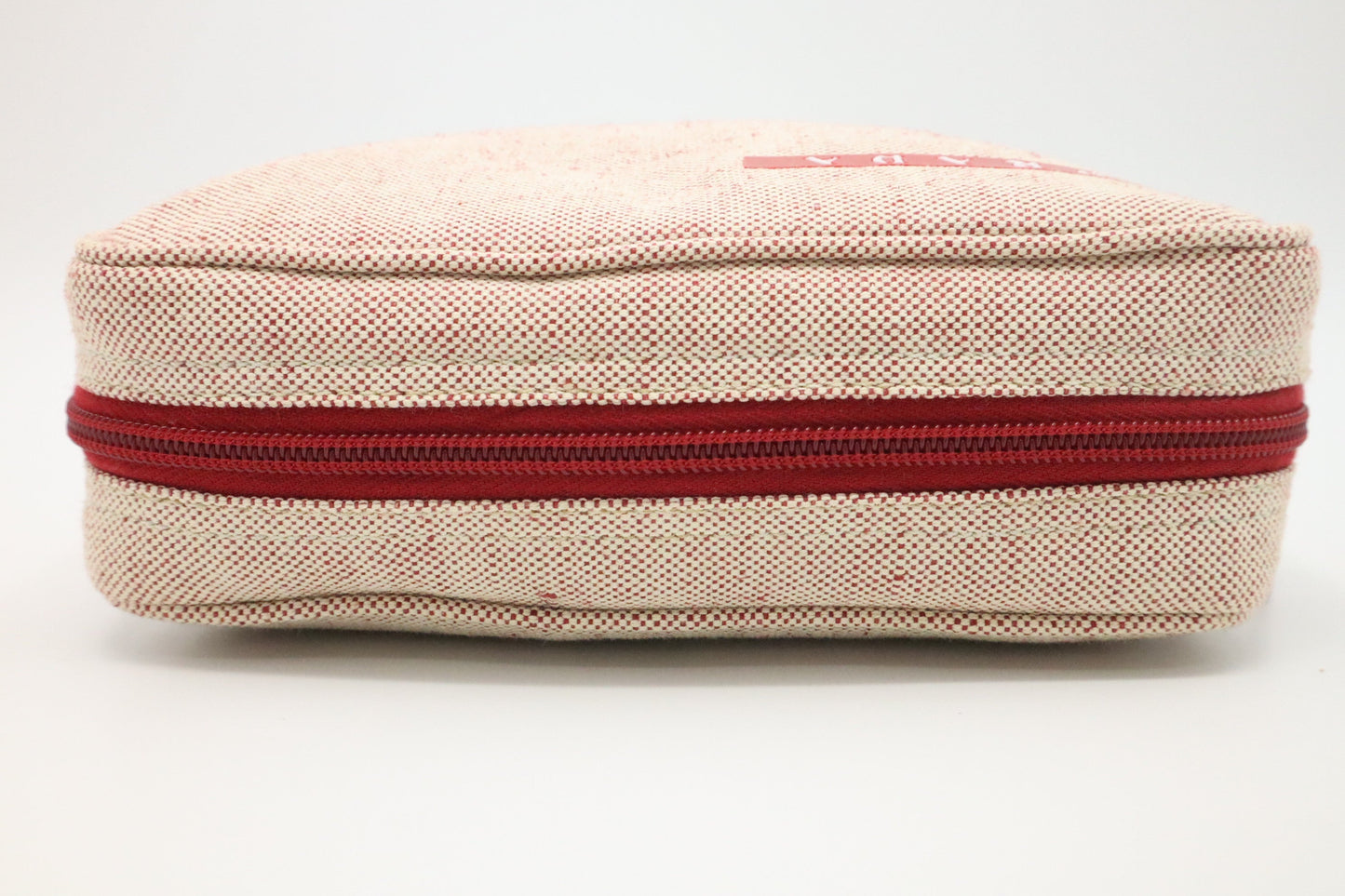 Prada Pouch In And Handbag Canvas Beige Travel Bag