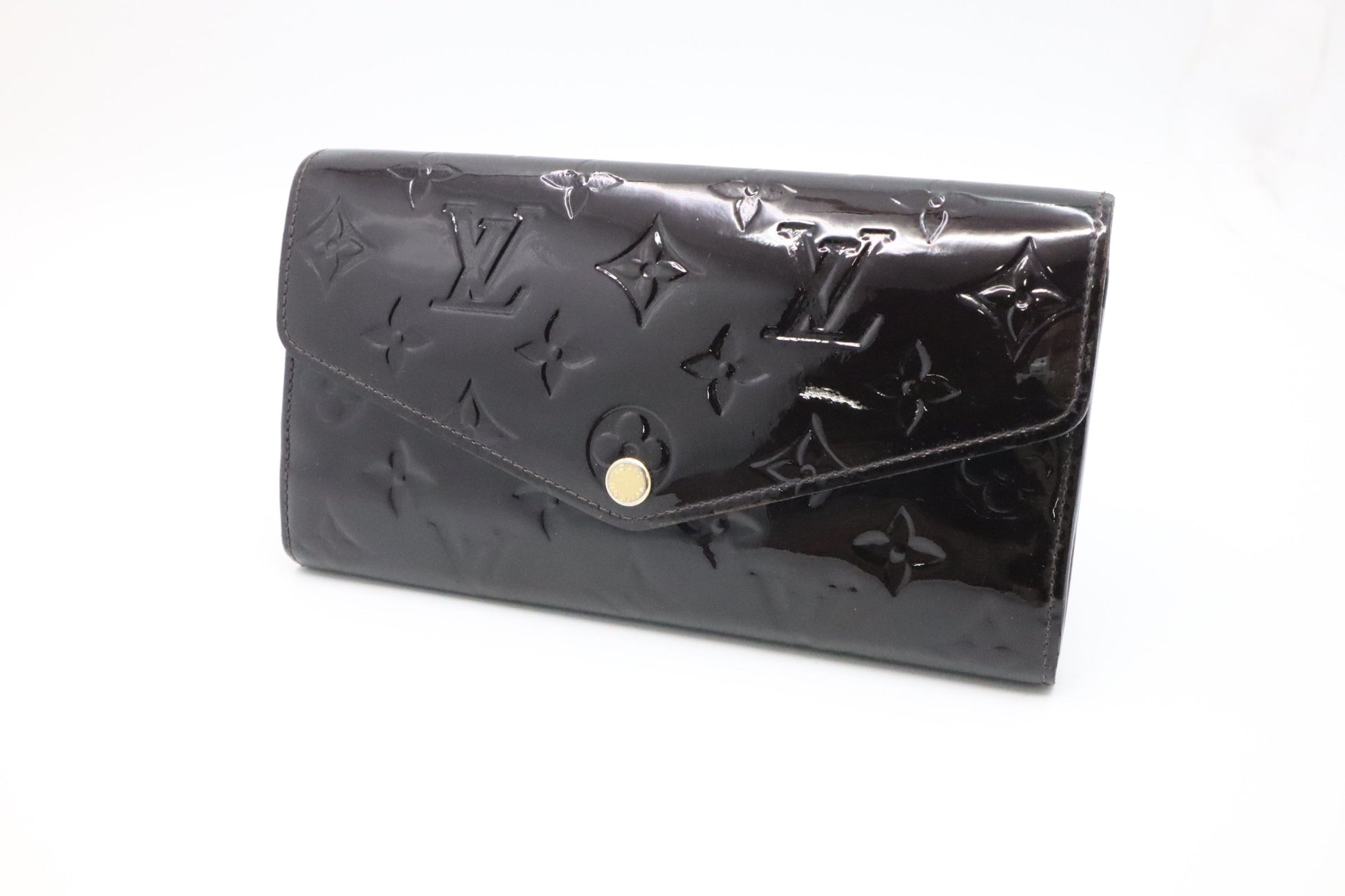 Louis Vuitton Sarah Amarante Leather Vernis Wallet Case