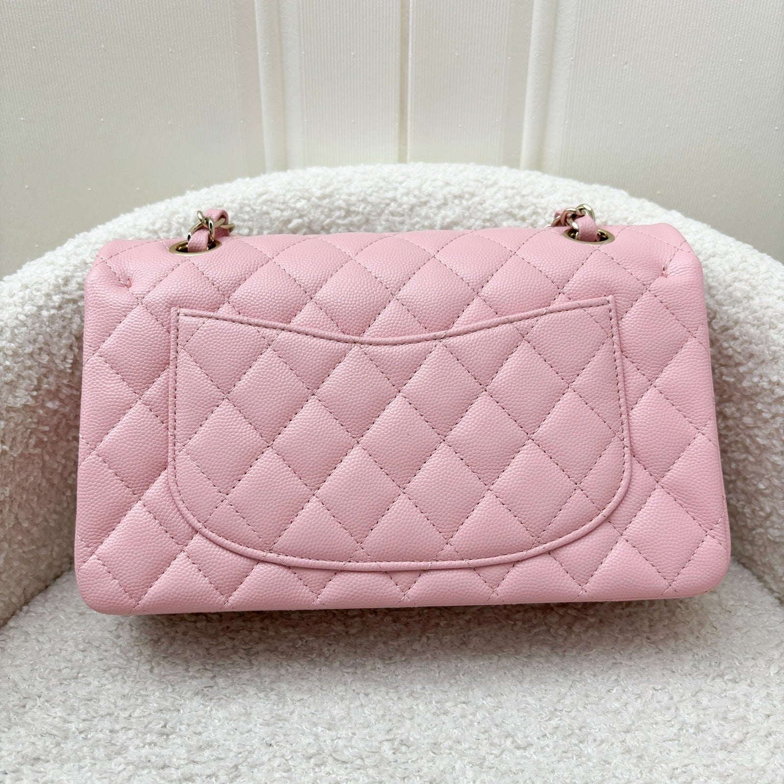 Chanel Small Classic Flap Cf In 22C Sakura Pink Caviar Lghw Bag
