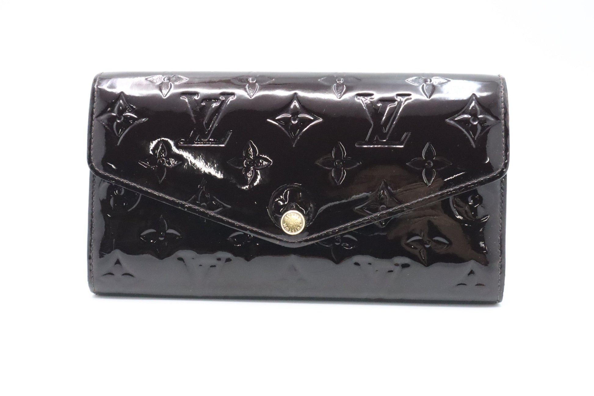 Louis Vuitton Sarah Amarante Leather Vernis Wallet Case