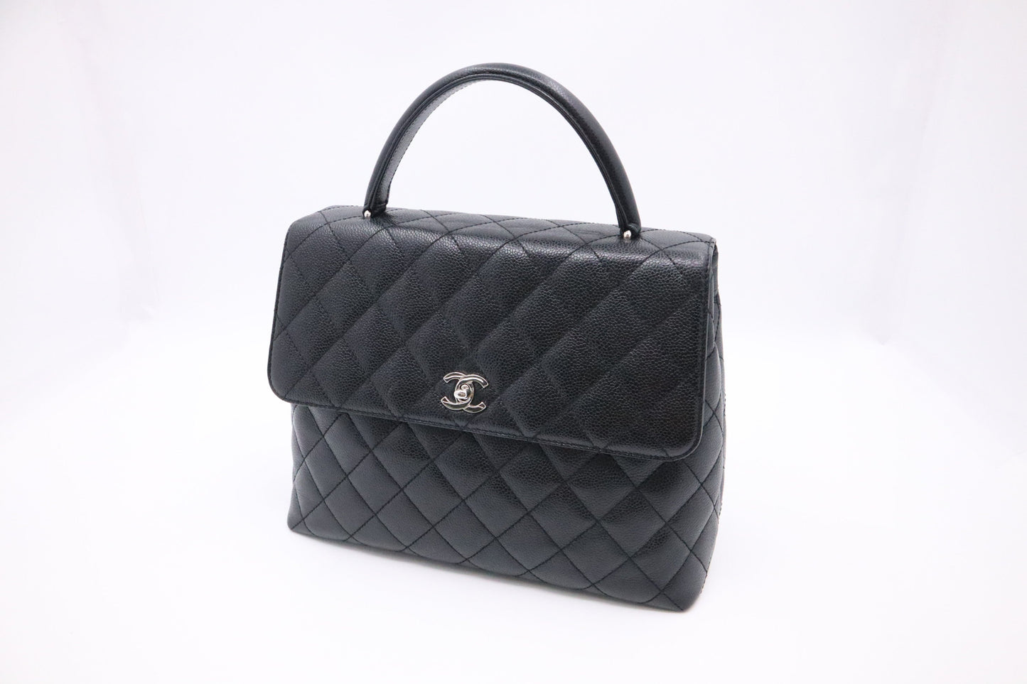 Chanel Kelly Caviar Black Leather Handbag