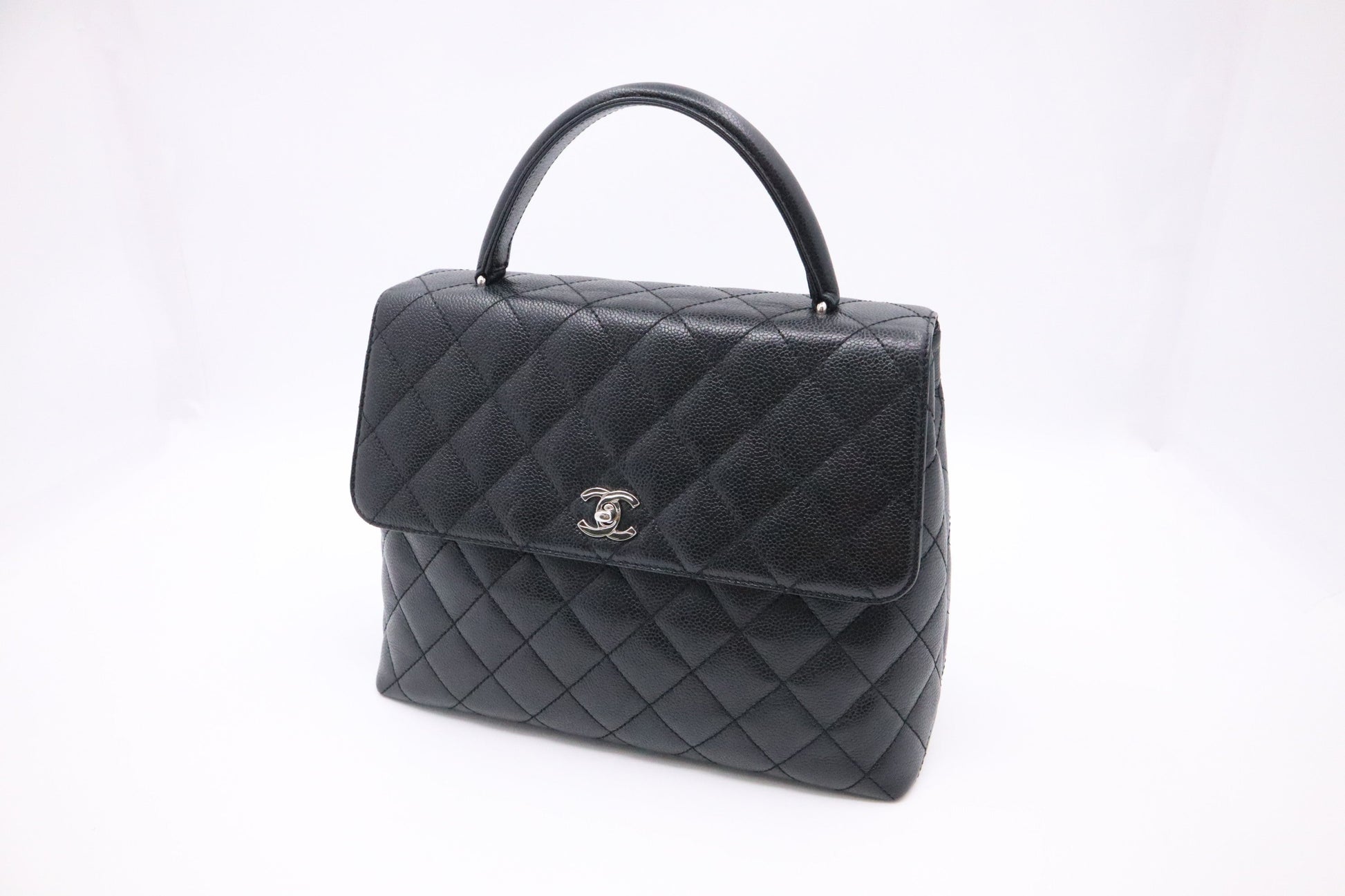 Chanel Kelly Caviar Black Leather Handbag