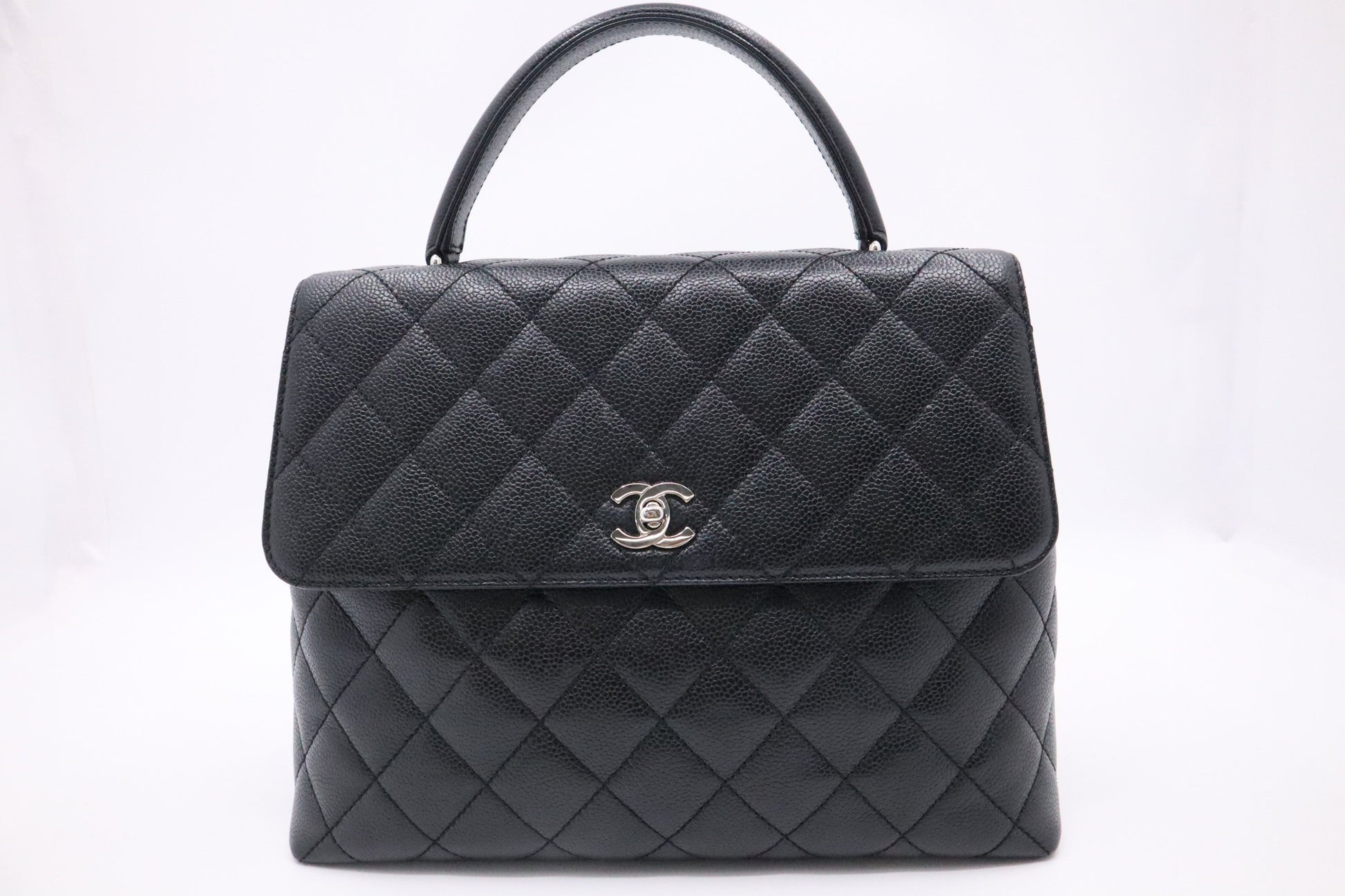 Chanel Kelly Caviar Black Leather Handbag