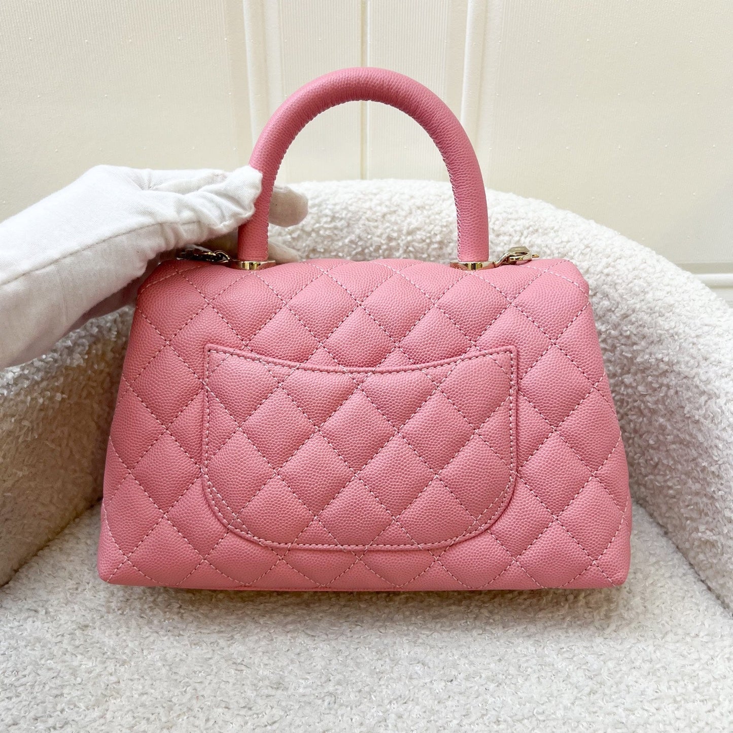 Chanel Small (24CM) Coco Handle in 20A Pink Caviar and Lghw Handbag