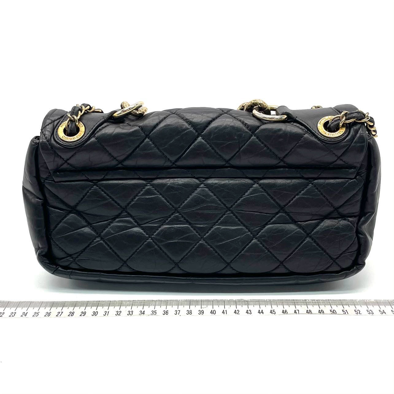 Chanel Paris Bombay Pondicherry Flap Quilted Hardware Black Gold Shoulder Bag