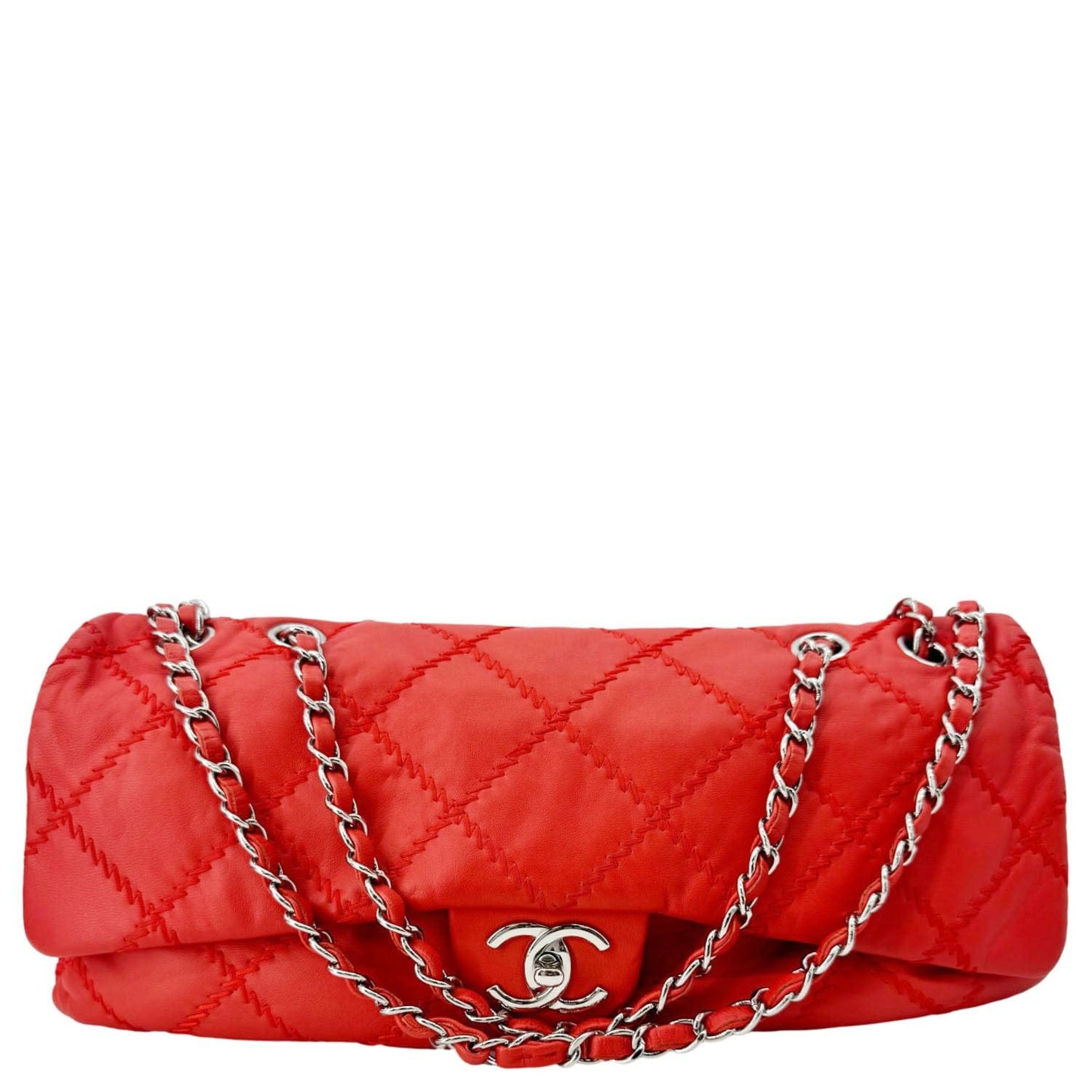 Chanel Ultimate Stitch Flap Quilted Leather Red Travel Bag