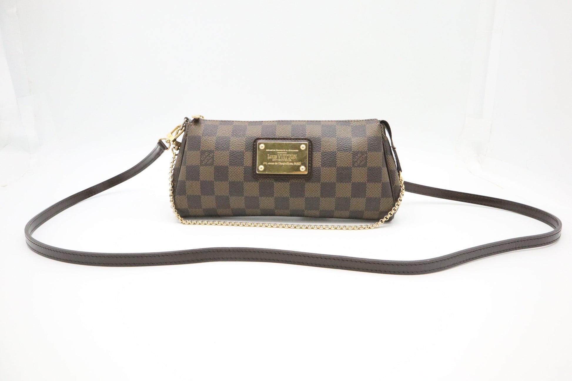 Louis Vuitton Eva Ebene Damier Canvas Handbag