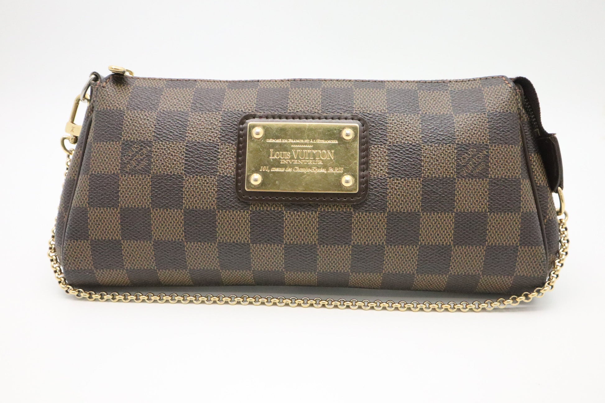 Louis Vuitton Eva Ebene Damier Canvas Handbag
