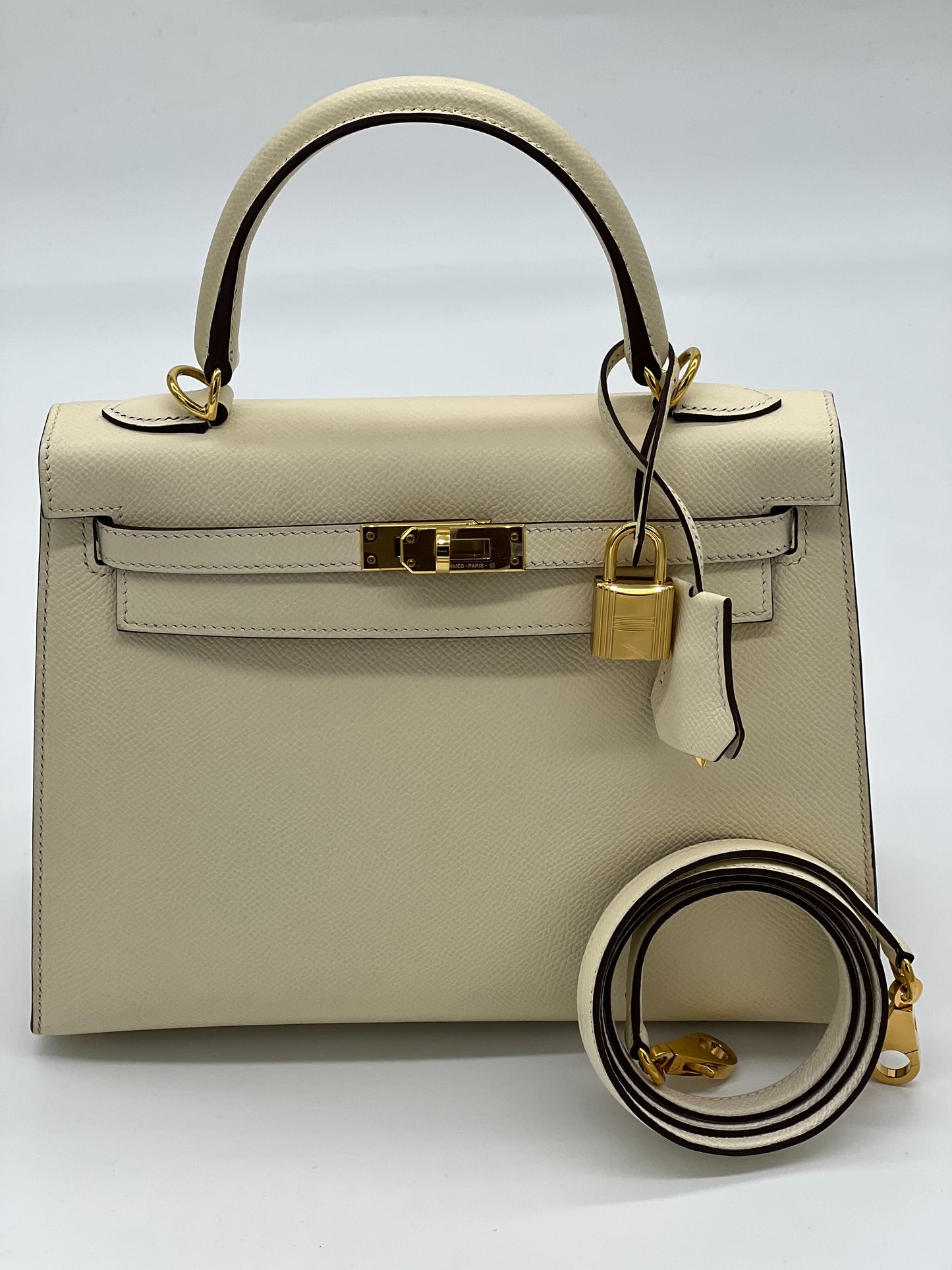 Gucci Hermes Kelly Sellier Nata Epsom Hardware Handbag Gold Travel Bag
