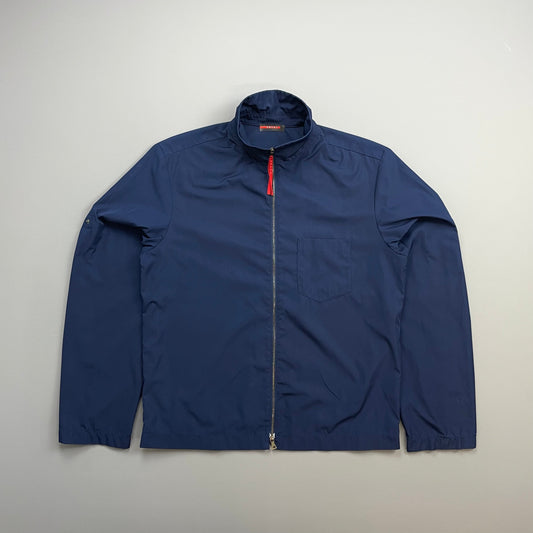 Prada Handbag Sport 00s Lightweight Adjustable Sleeve Harrington Jacket Blue