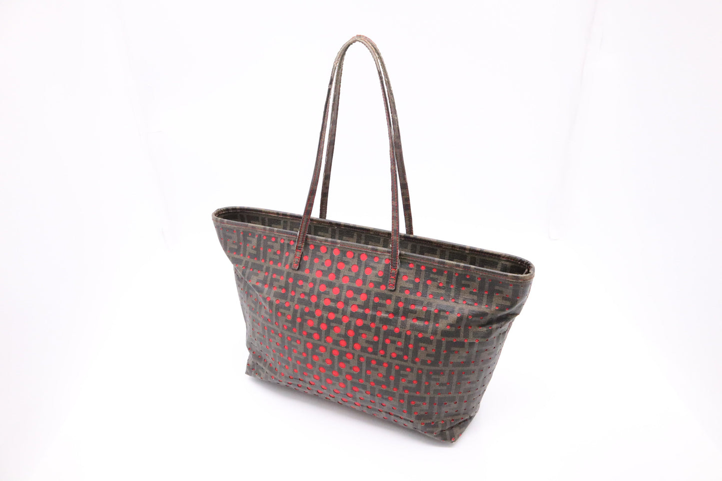 Fendi Perforated Spalmati Roll Tote Bag In Zucca Canvas