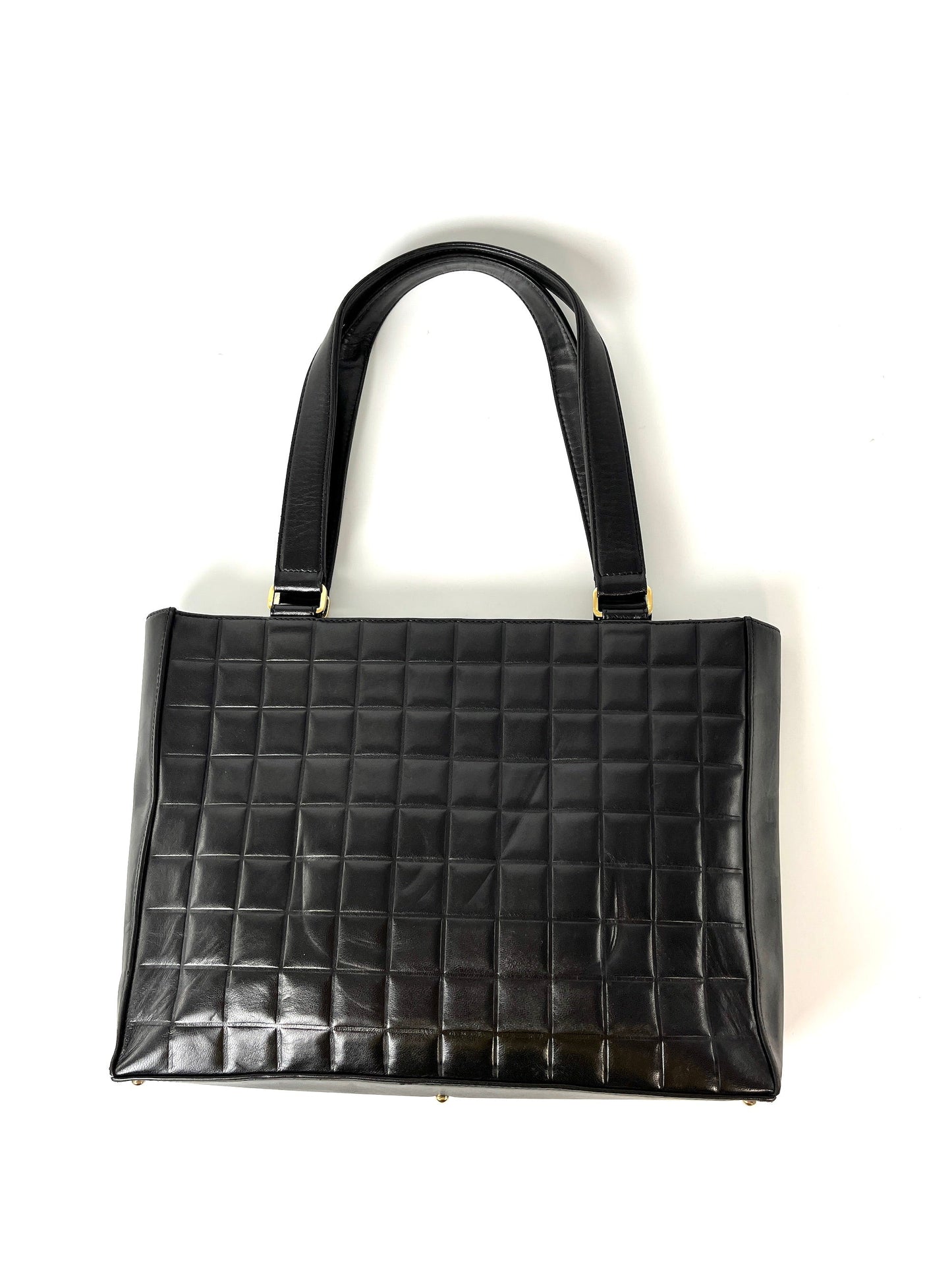 CHANEL Chocolate Bar Black Leather Shoulder  Bag