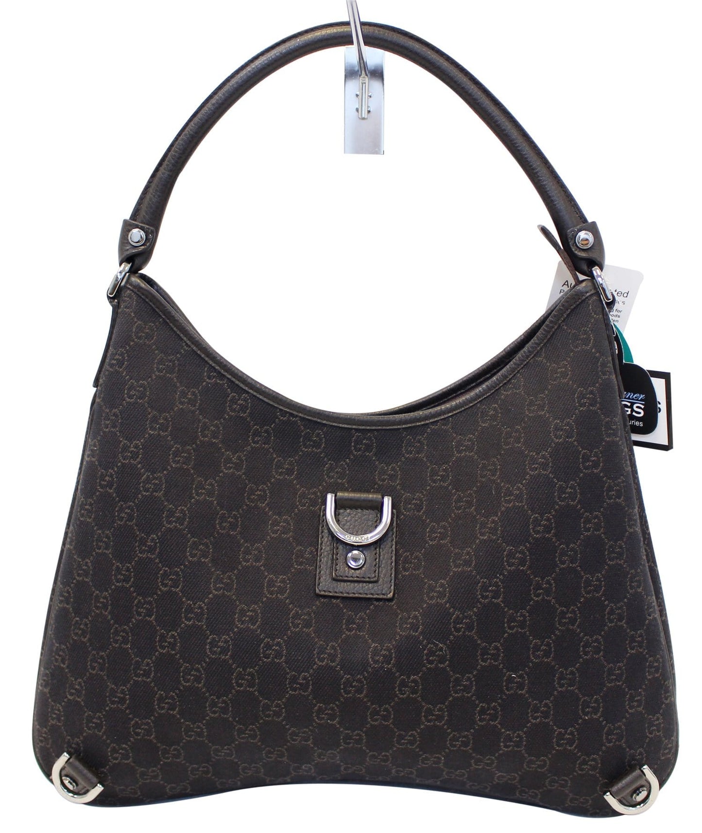 Gucci Abbey Ring Hobo Bag Monogram Black Jewelry