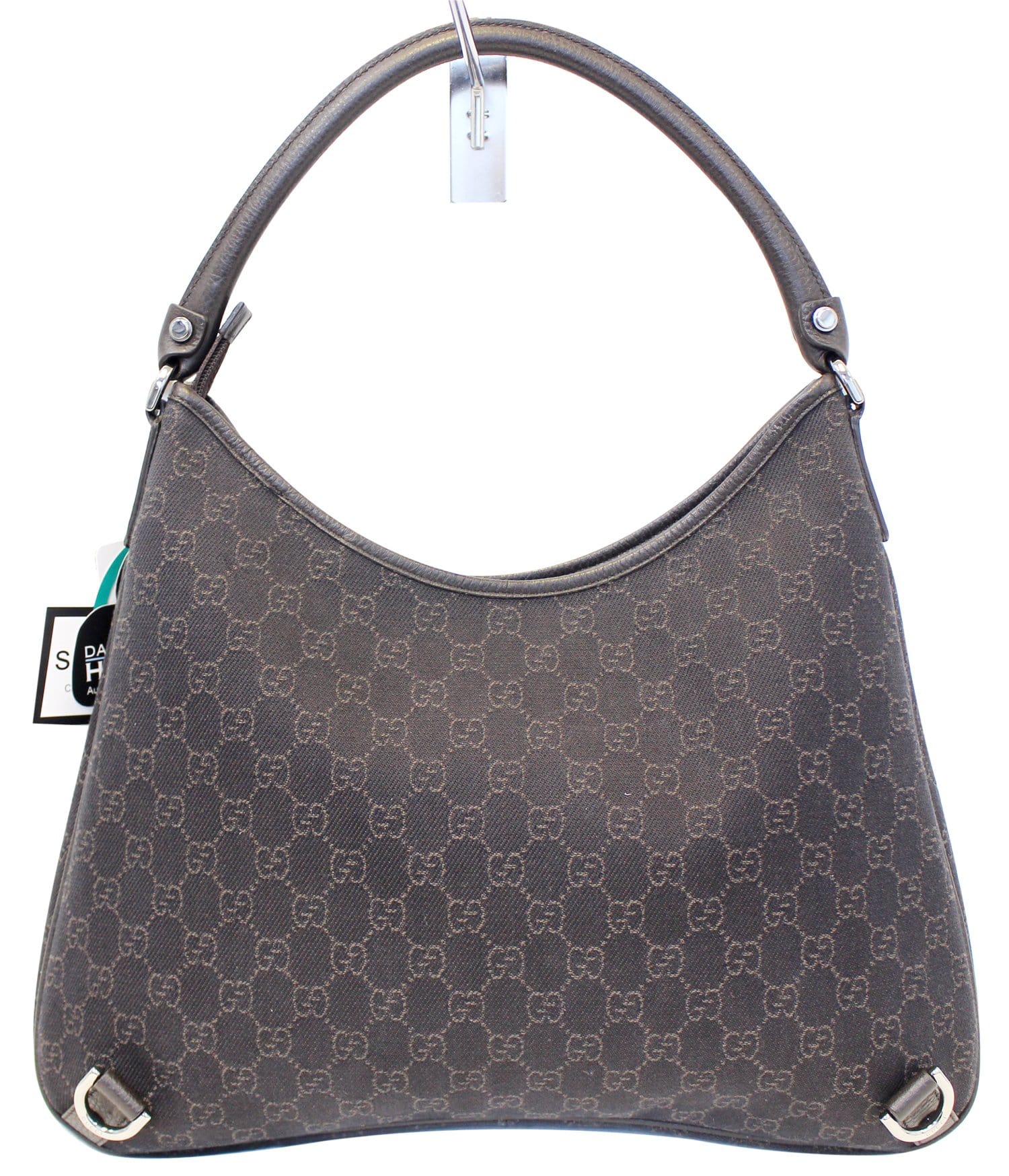 Gucci Abbey Ring Hobo Bag Monogram Black Jewelry