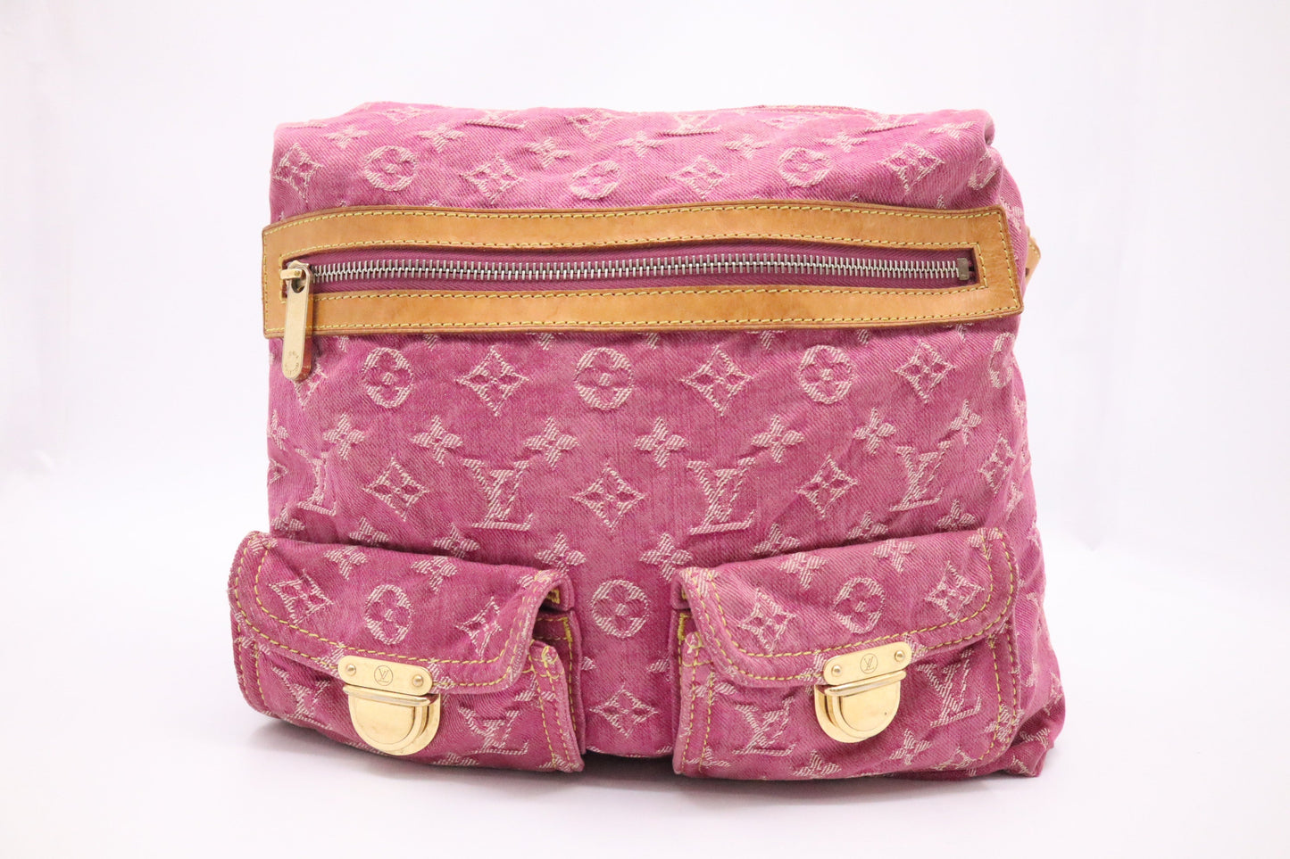 Louis Vuitton Baggy GM Denim Monogram Pink Handbag