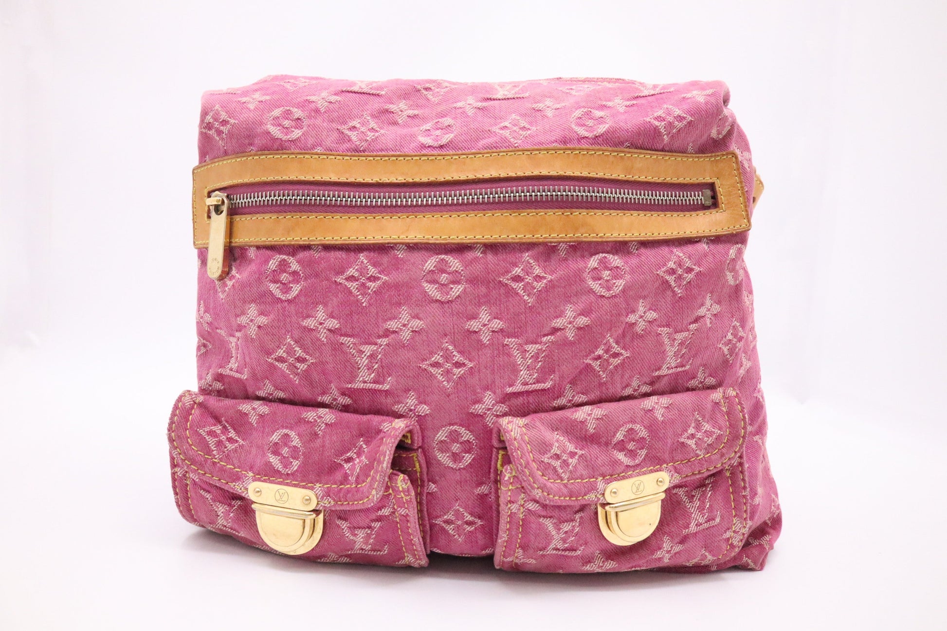 Louis Vuitton Baggy GM Denim Monogram Pink Handbag