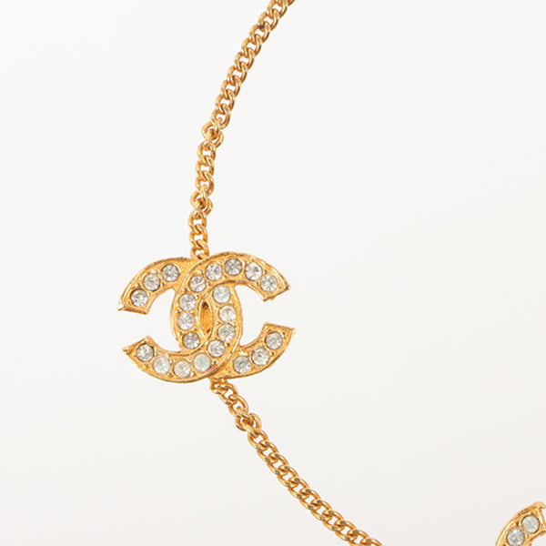 Chanel Rhinestone 3 Cc Mark Bracelet