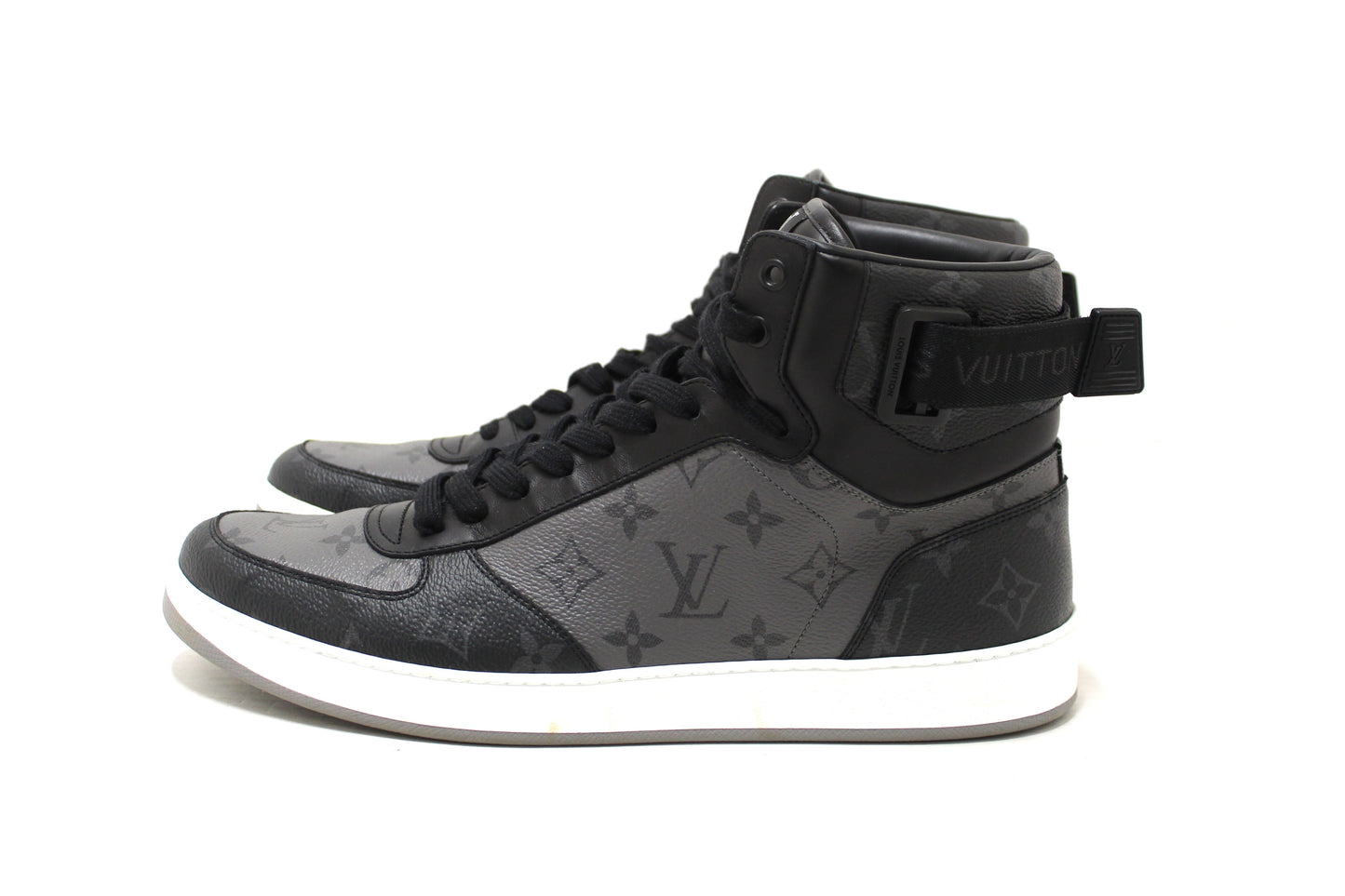 Louis Vuitton Men's Monogram Eclipse Rivoli High Top Sneakers 9.5