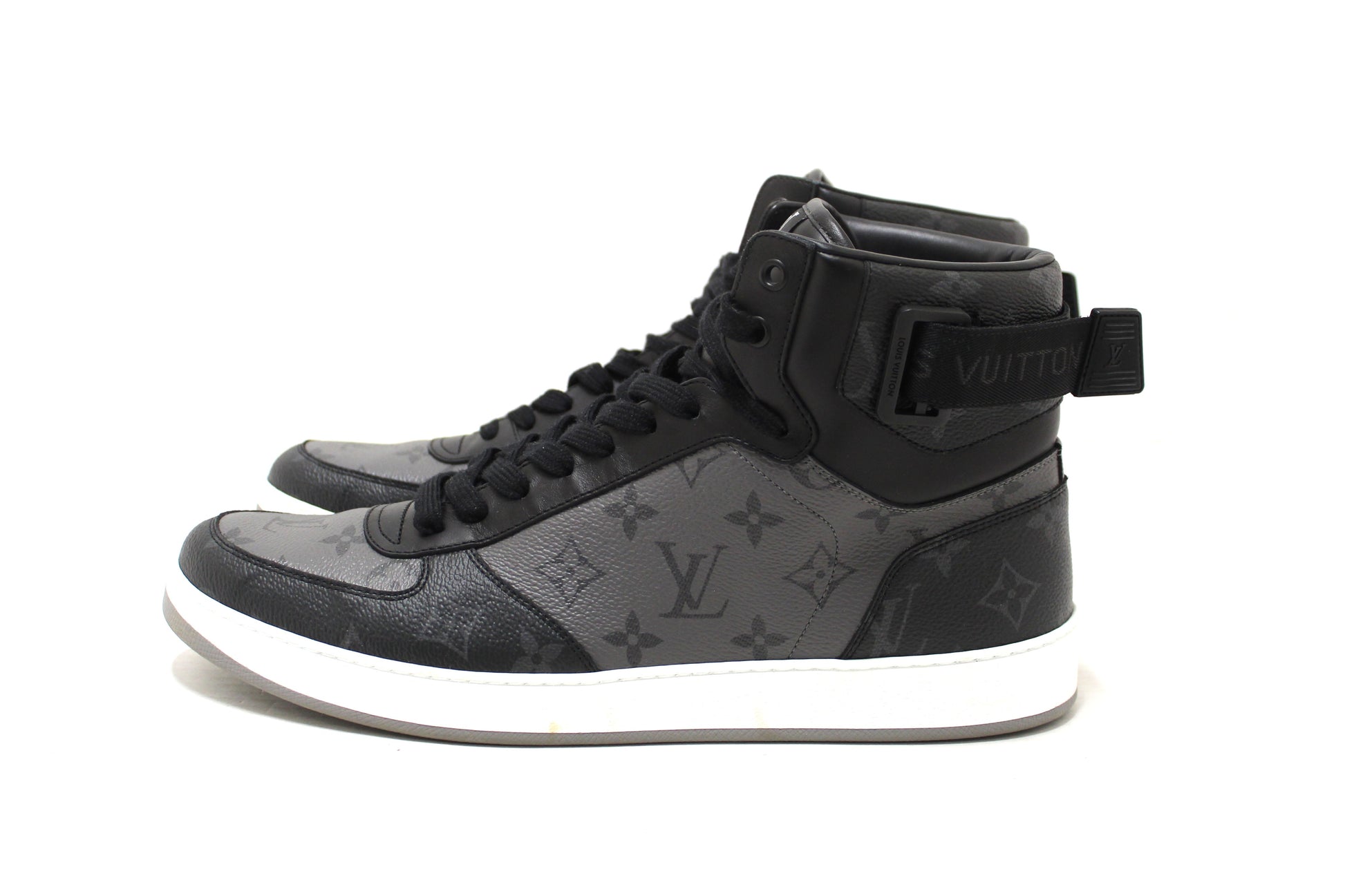 Louis Vuitton Men's Monogram Eclipse Rivoli High Top Sneakers 9.5