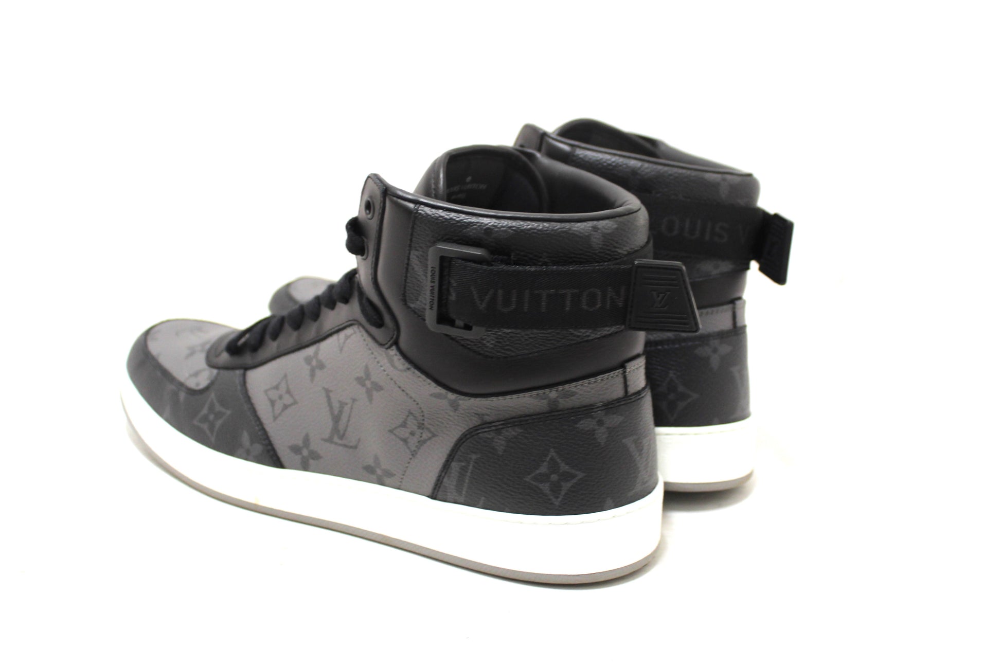 Louis Vuitton Men's Monogram Eclipse Rivoli High Top Sneakers 9.5