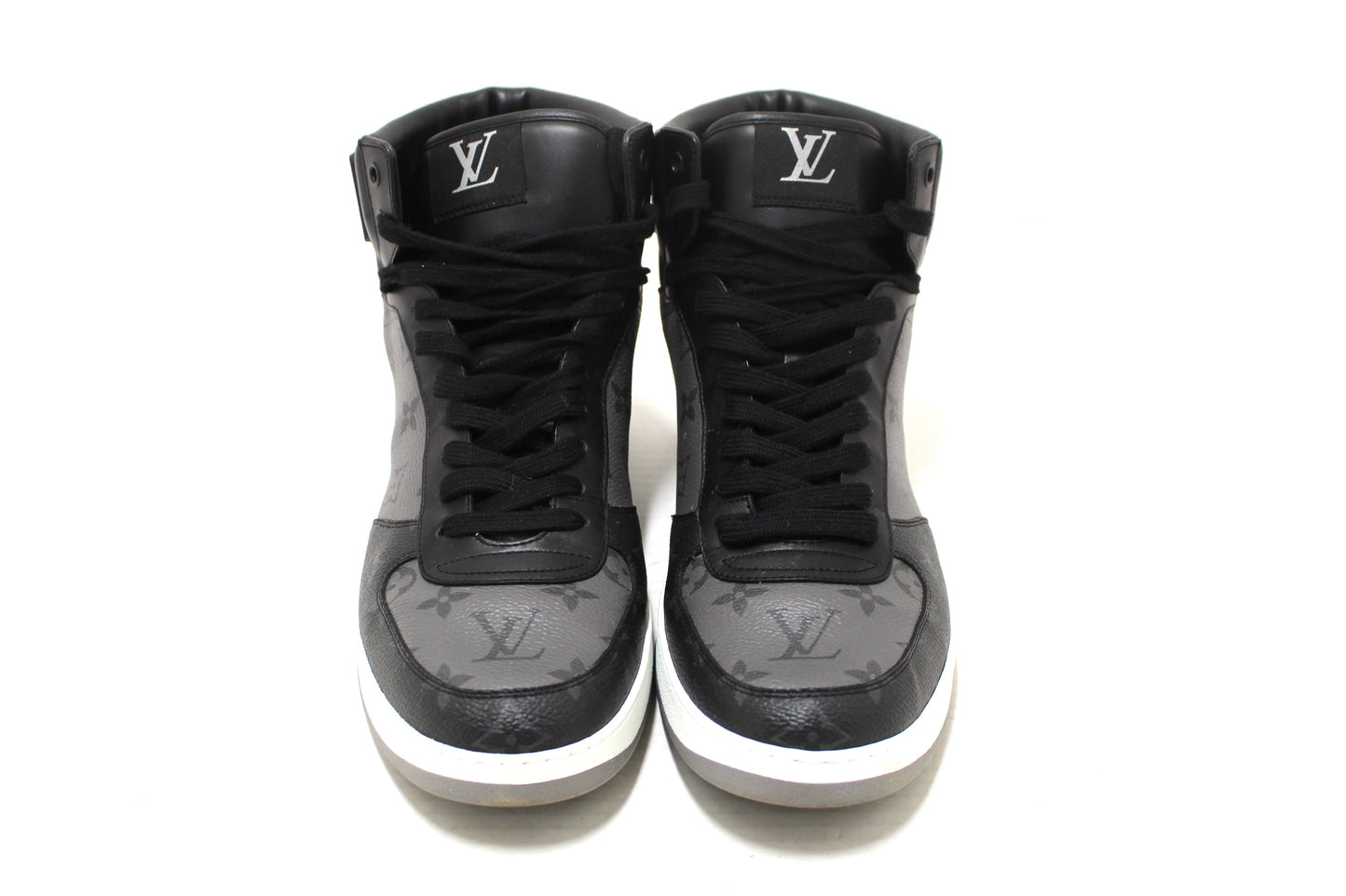 Louis Vuitton Men's Monogram Eclipse Rivoli High Top Sneakers 9.5
