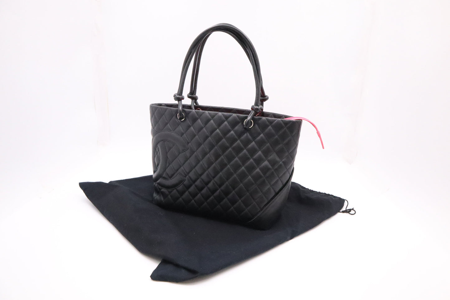 Chanel Cambon MattelassÃ© Black Leather Tote Bag