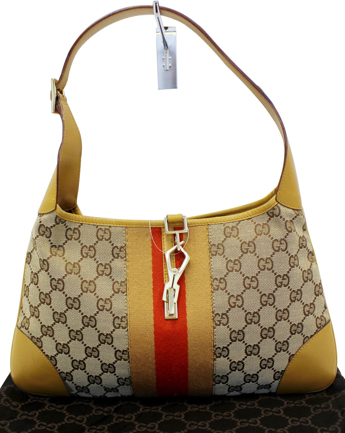 Gucci Jackie Shoulder Hobo Bag Leather Canvas Shoulder Bag