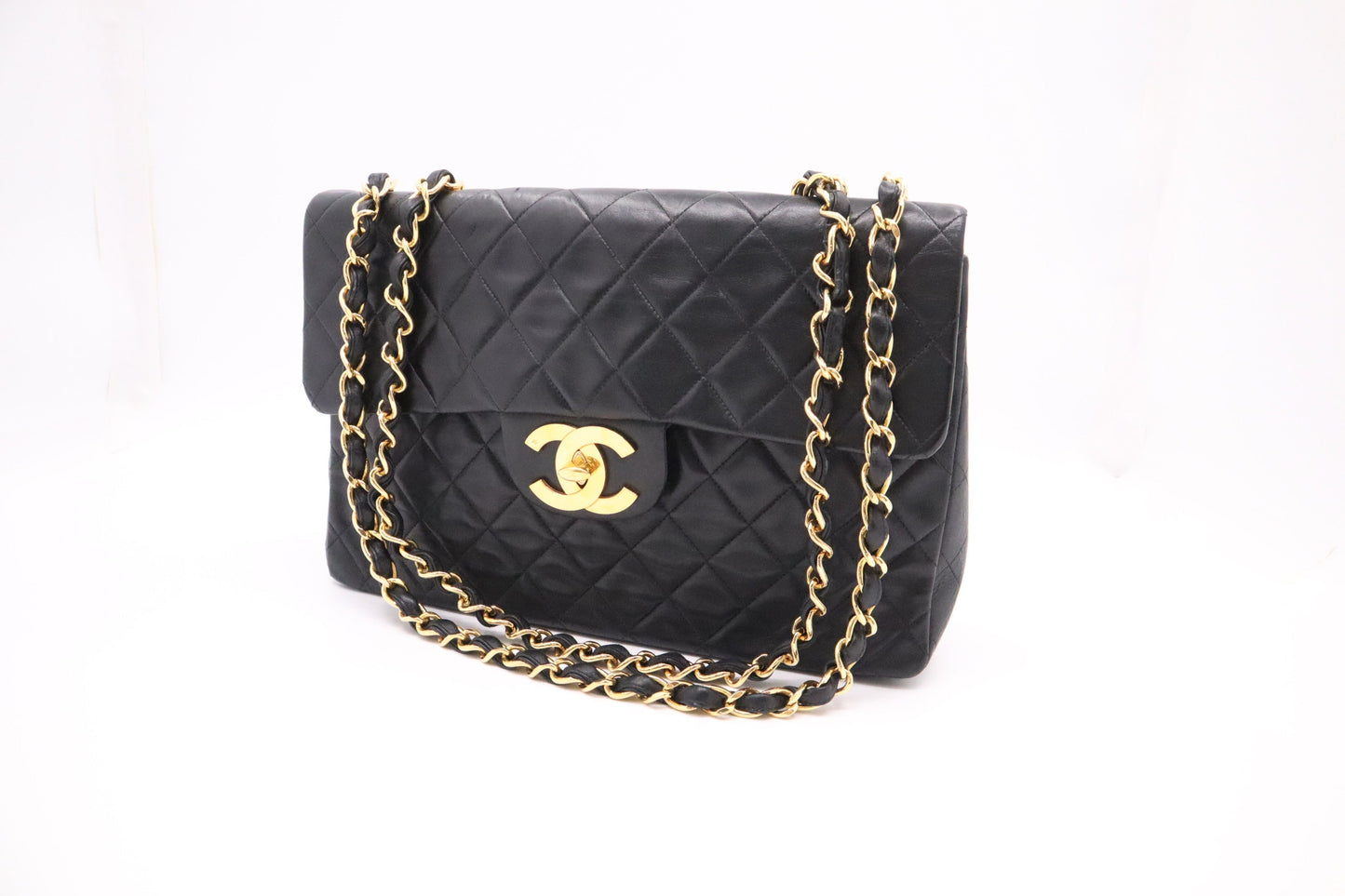 Chanel Maxi Flap MattelassÃ© Black Leather Handbag