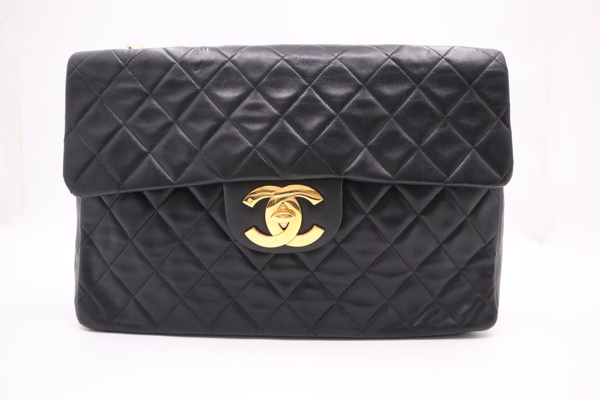 Chanel Maxi Flap MattelassÃ© Black Leather Handbag