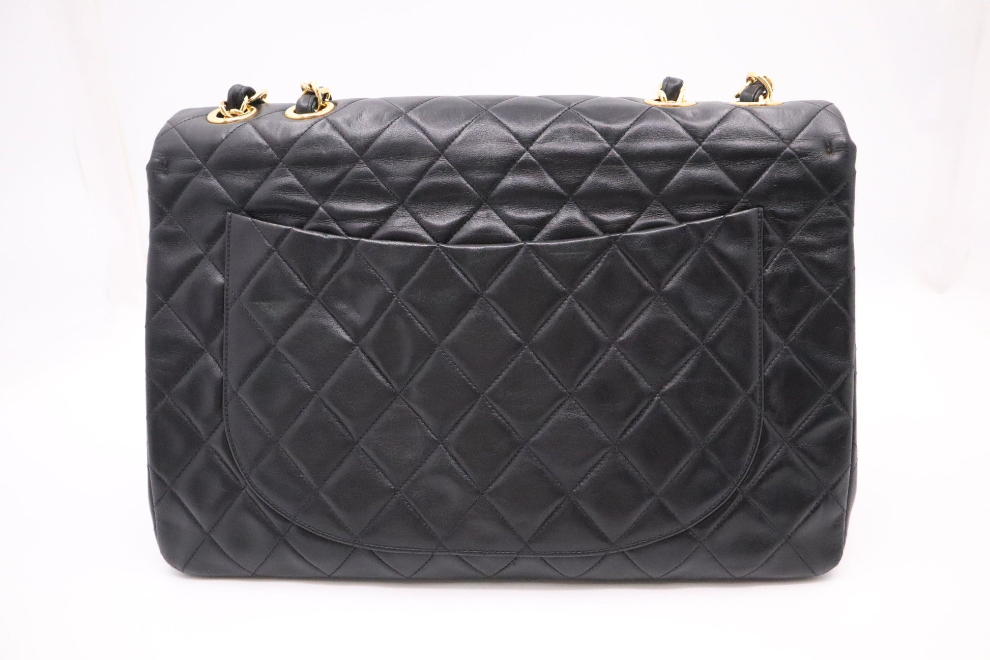 Chanel Maxi Flap MattelassÃ© Black Leather Handbag