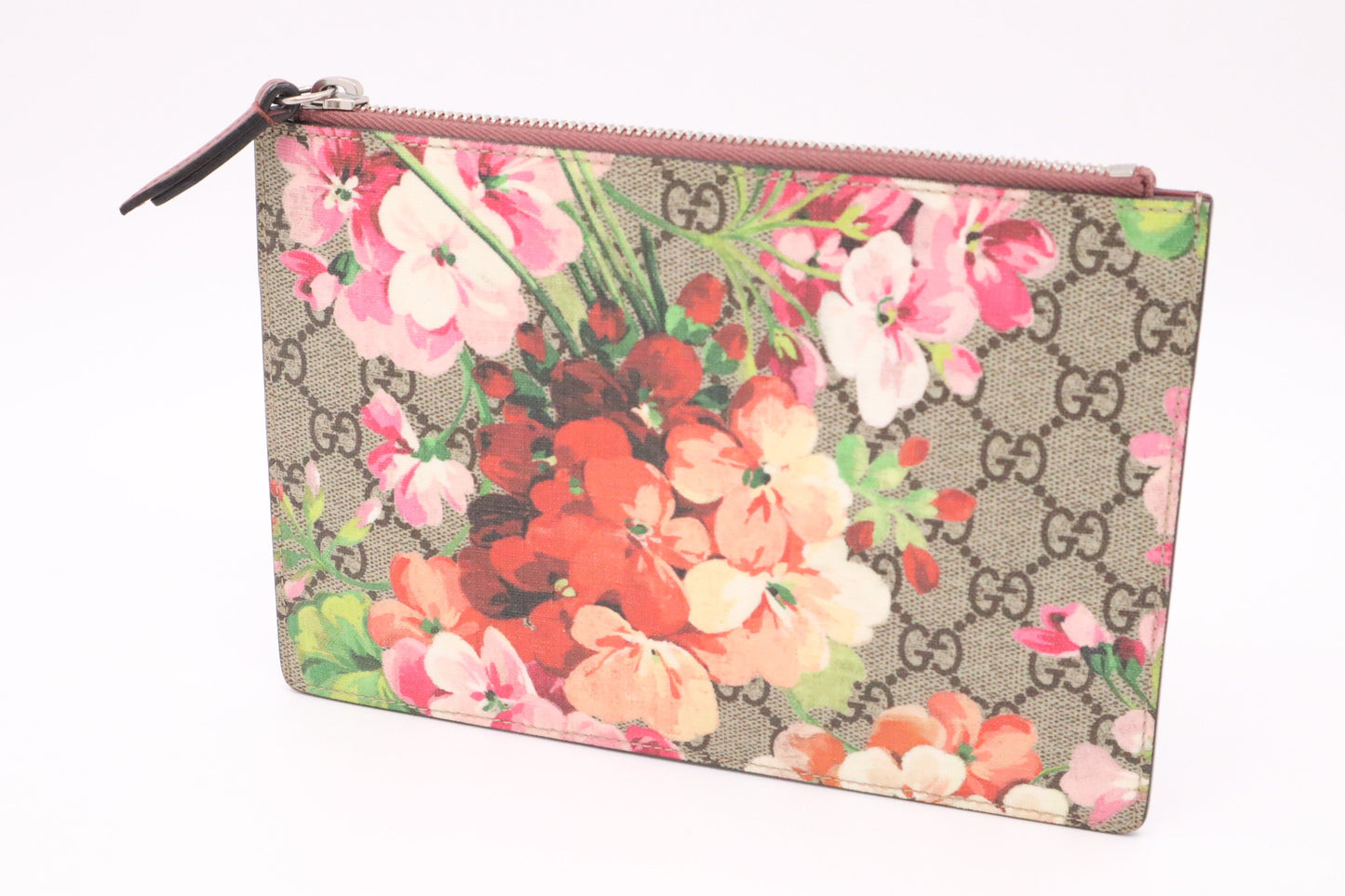 Gucci Blooms GG Canvas Pink Clutch Bag