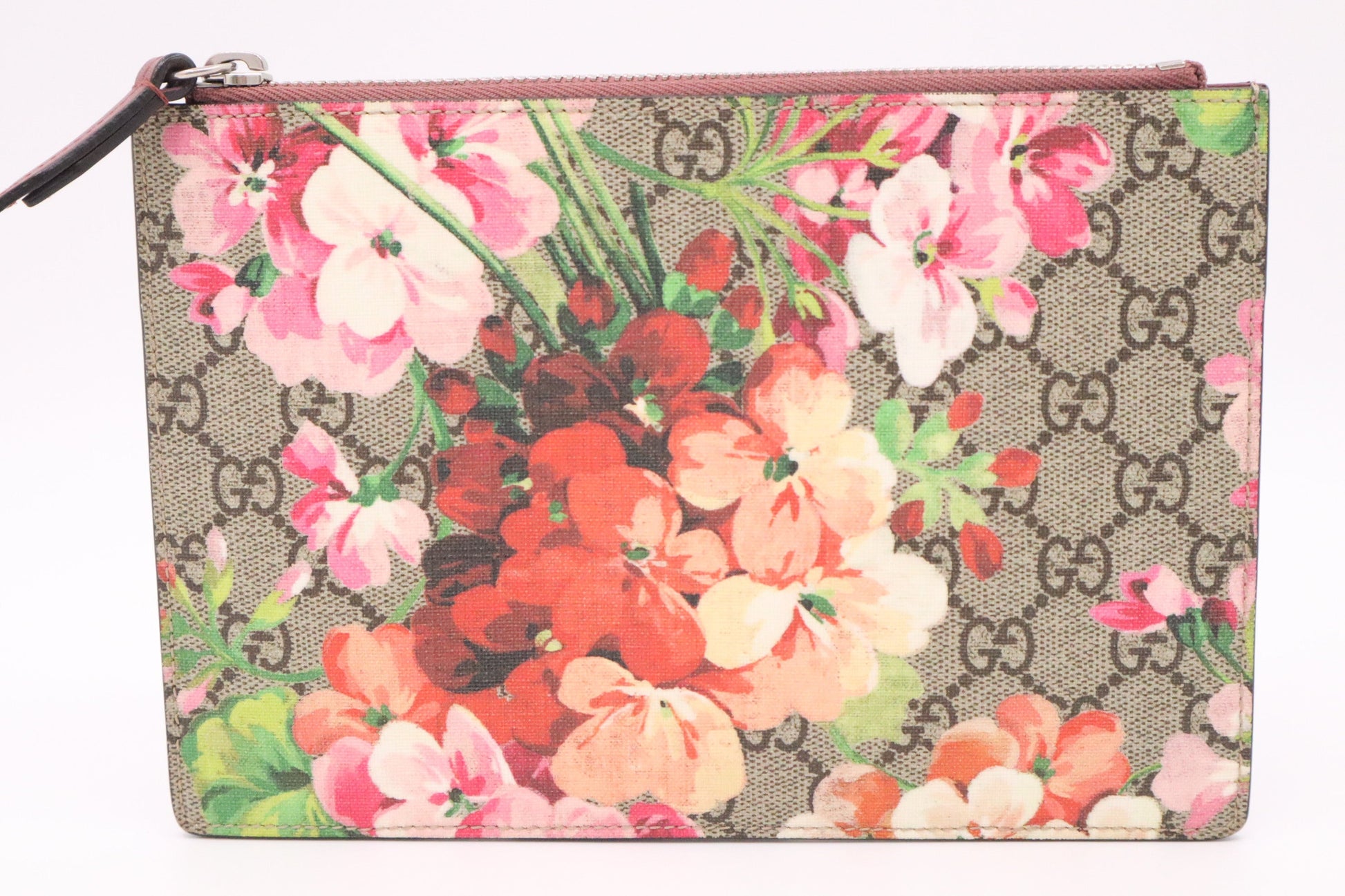Gucci Blooms GG Canvas Pink Clutch Bag