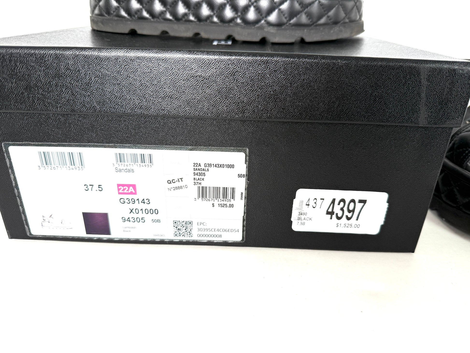 Chanel Black Platform Cc Logo Quilted Leather Sandals 37.5 7