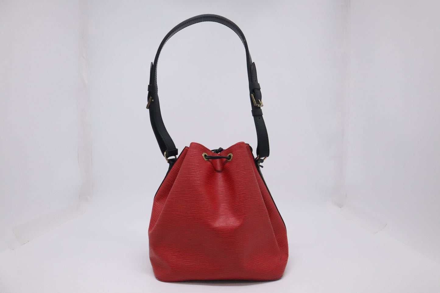 Louis Vuitton Noe Epi Leather Black Red Handbag