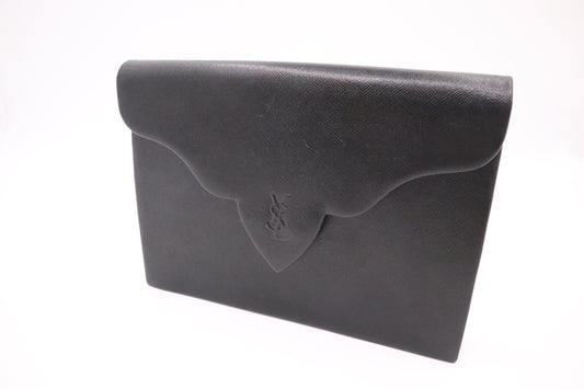 YSL Saint Laurent Clutch In Leather Black Clutch Bag Black Leather 4