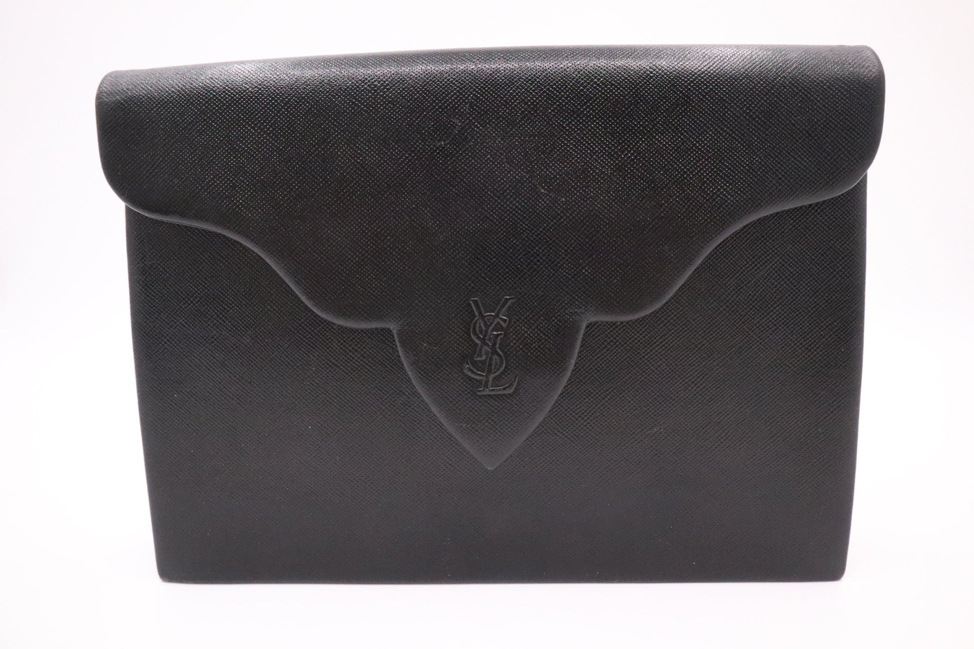 YSL Saint Laurent Clutch In Leather Black Clutch Bag Black Leather 4