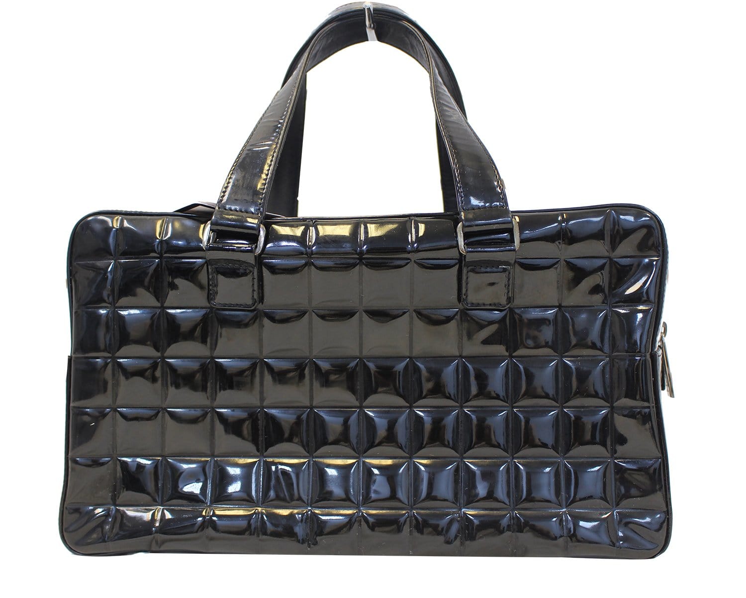 Chanel Choco Bar Patent Leather Black Travel Bag