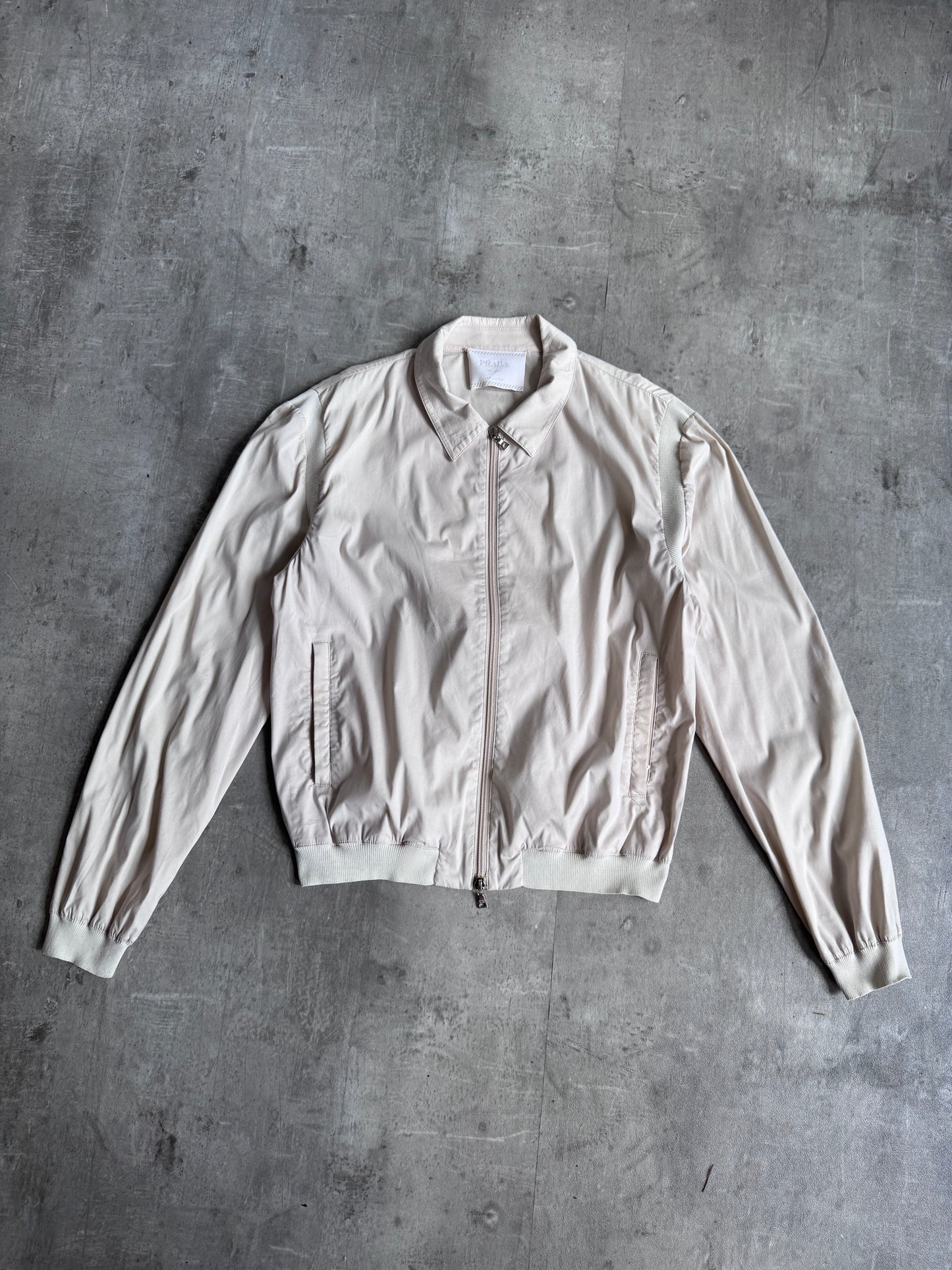 Prada Handbag 1990s Rib Detail Blouson Cream Medium