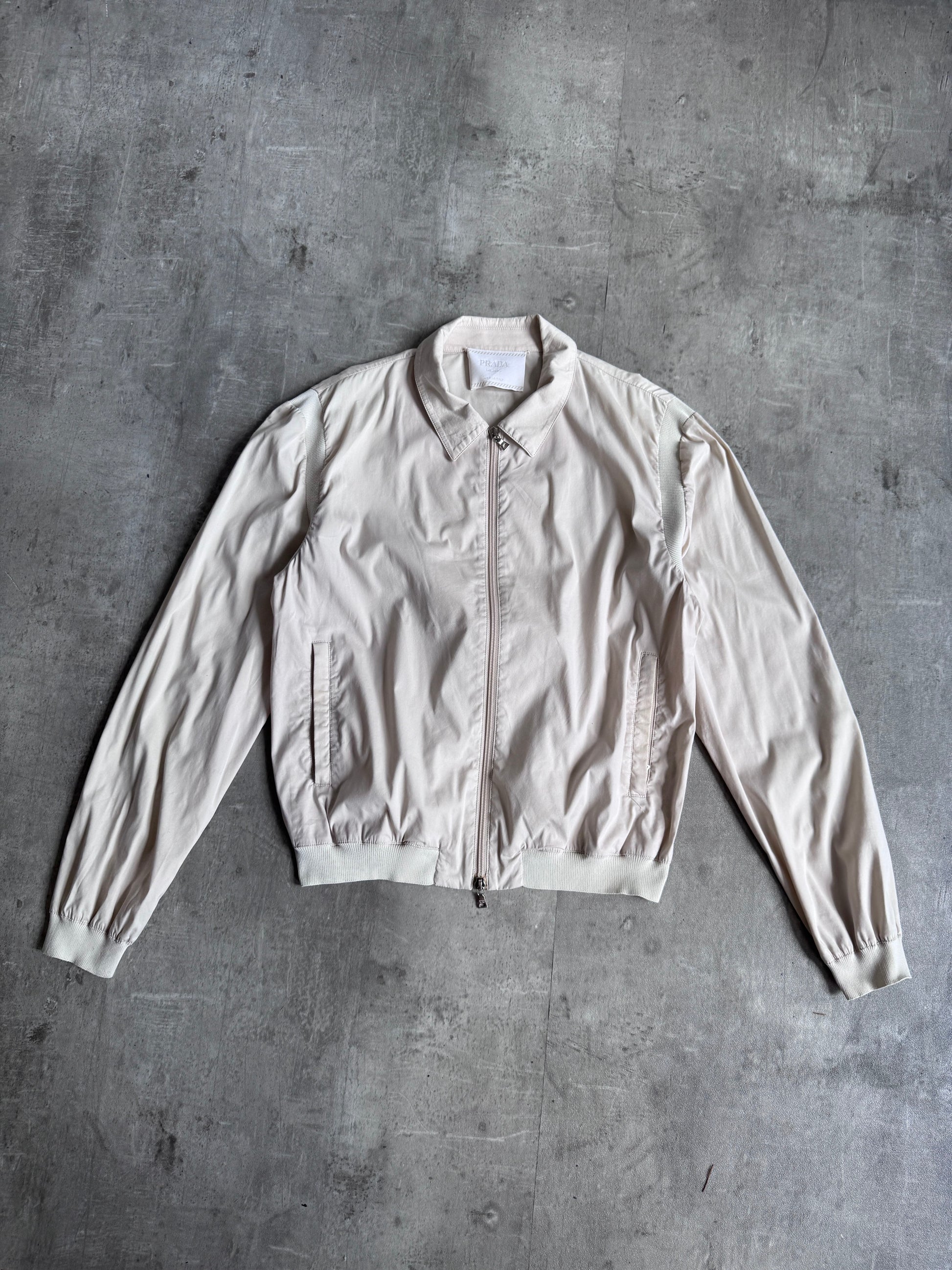 Prada Handbag 1990s Rib Detail Blouson Cream Medium