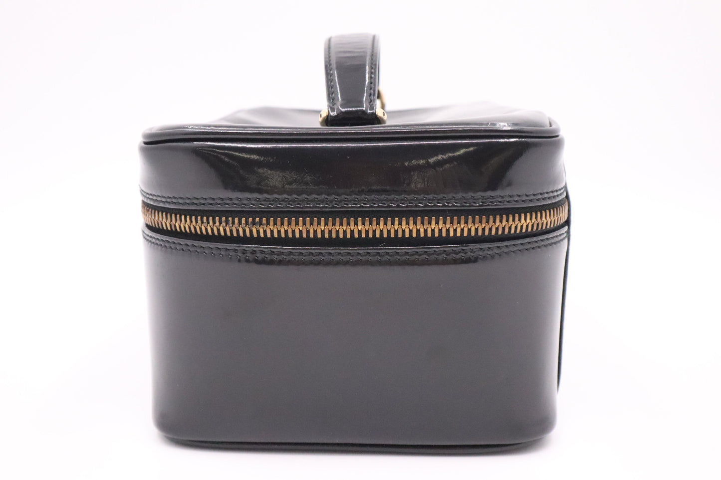 Gucci Vanity Leather Patent Black Handbag