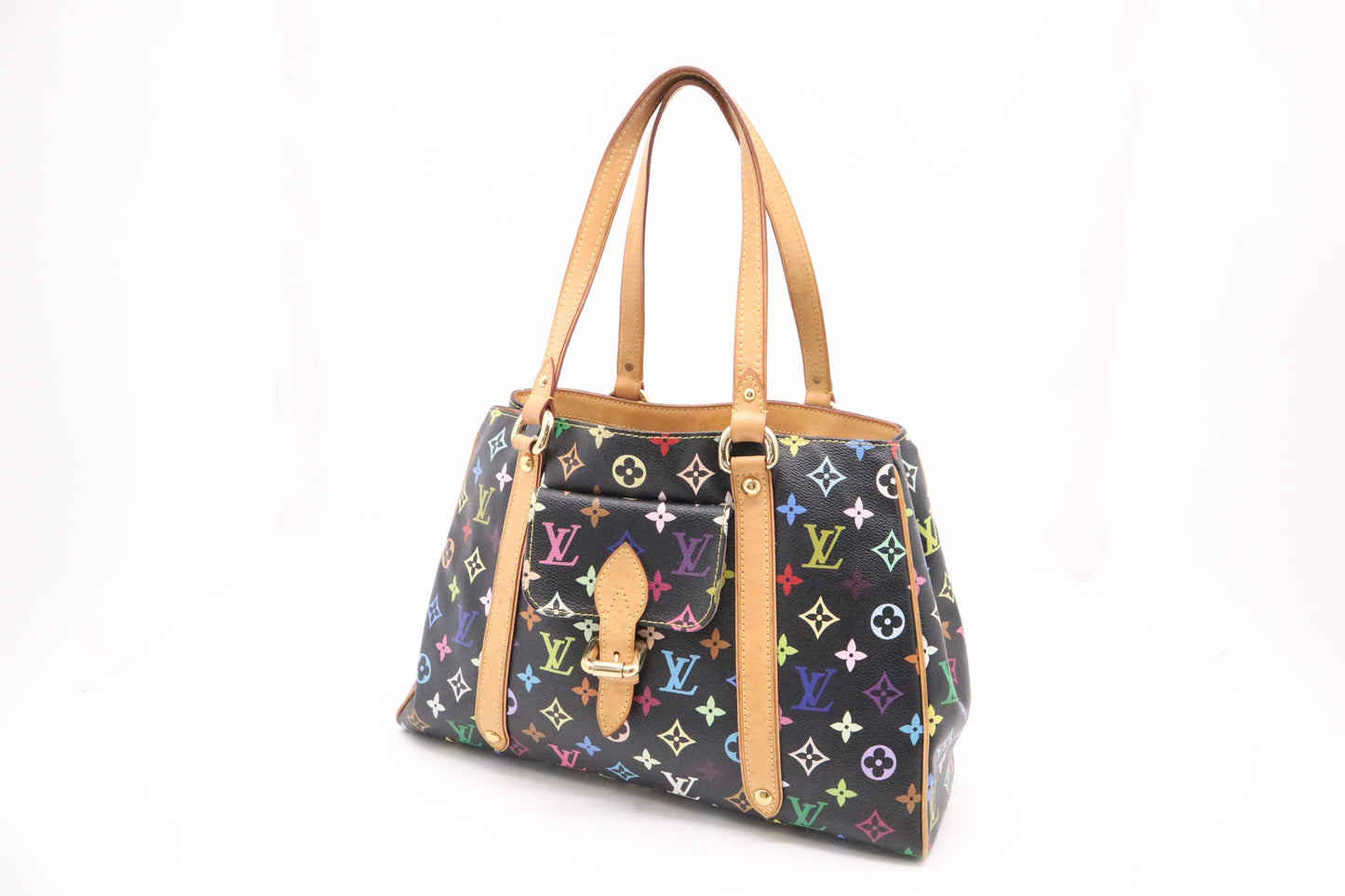 Louis Vuitton Aurelia MM Monogram Canvas Black Multicolor Handbag