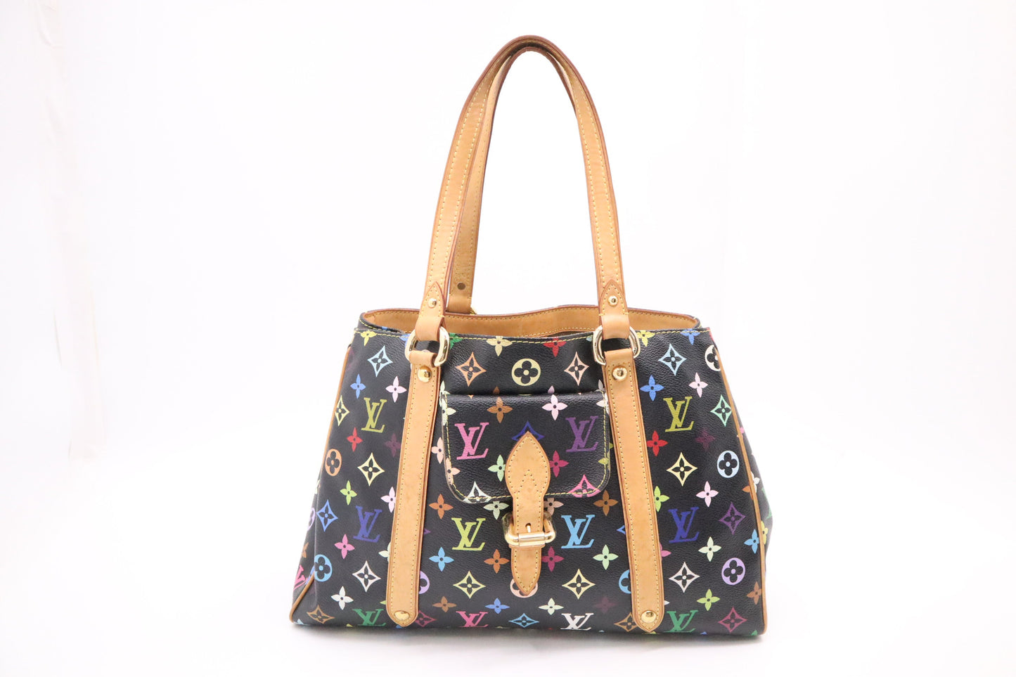 Louis Vuitton Aurelia MM Monogram Canvas Black Multicolor Handbag