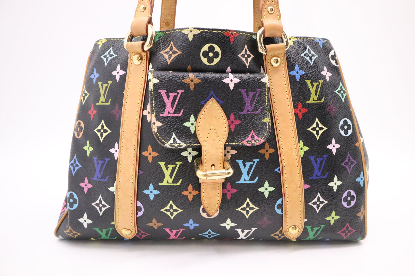 Louis Vuitton Aurelia MM Monogram Canvas Black Multicolor Handbag