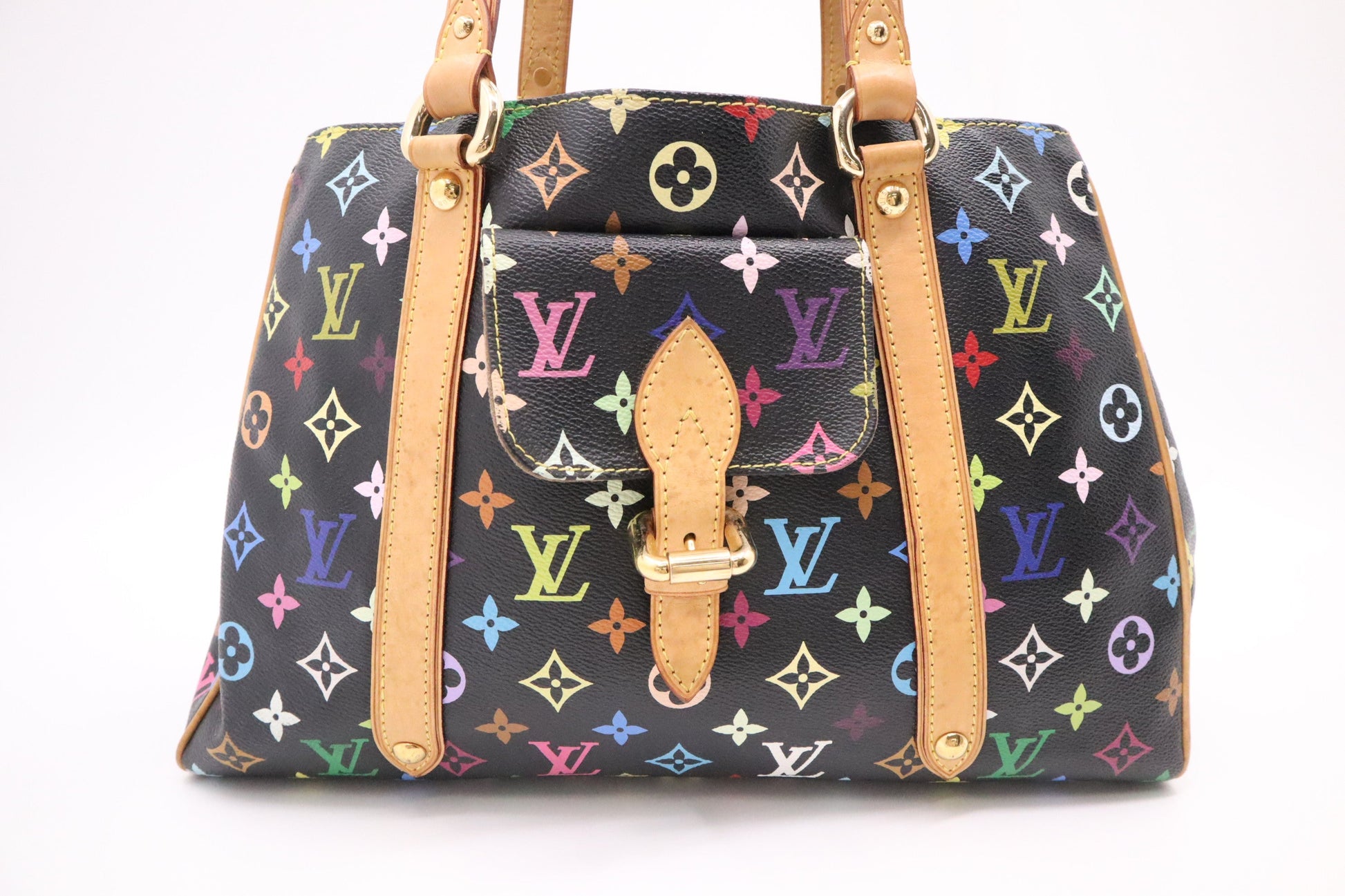 Louis Vuitton Aurelia MM Monogram Canvas Black Multicolor Handbag