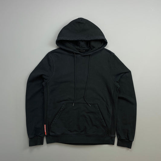 Prada Handbag Sport Cotton Pullover Drawstring Hoodie Black