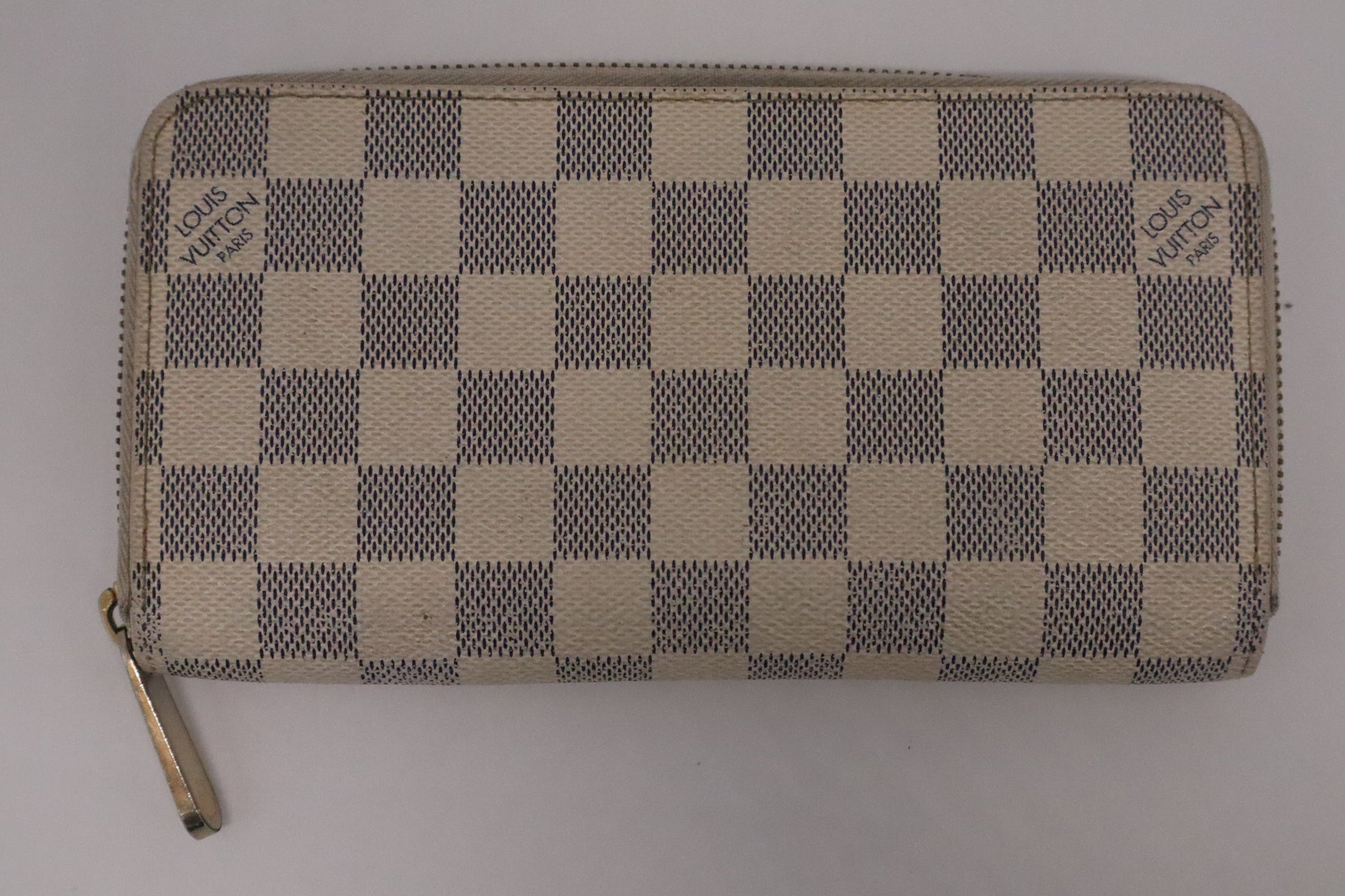 Louis Vuitton Long Zippy Damiere Azur Canvas Wallet Case