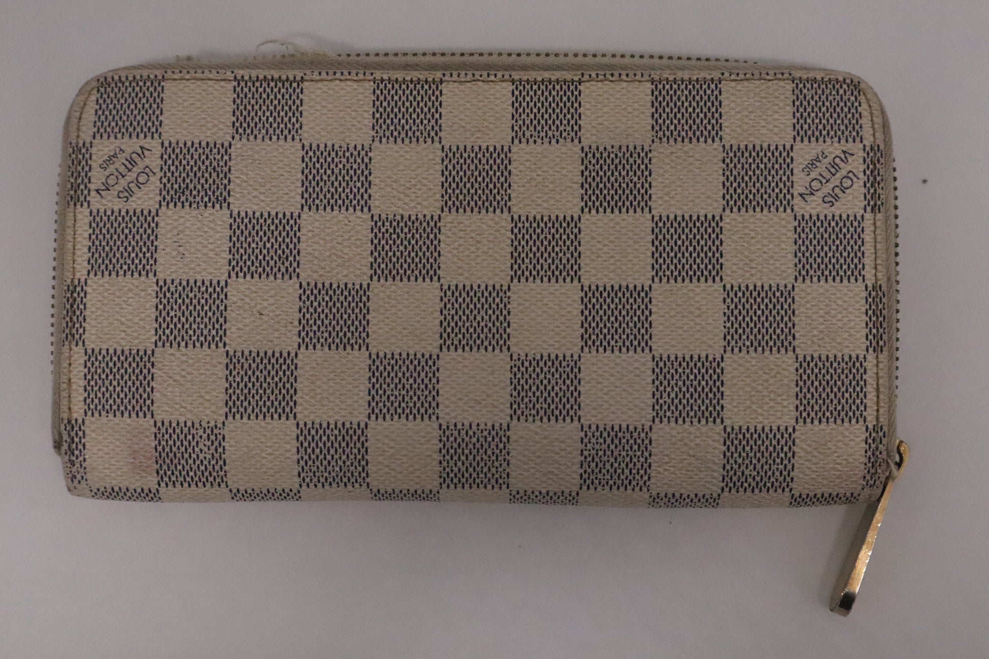 Louis Vuitton Long Zippy Damiere Azur Canvas Wallet Case