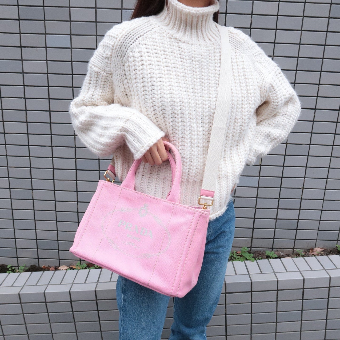 Prada Prada Canapa Mini Canvas 2Way Bag Shoulder Bag 1Bg439 36331 8